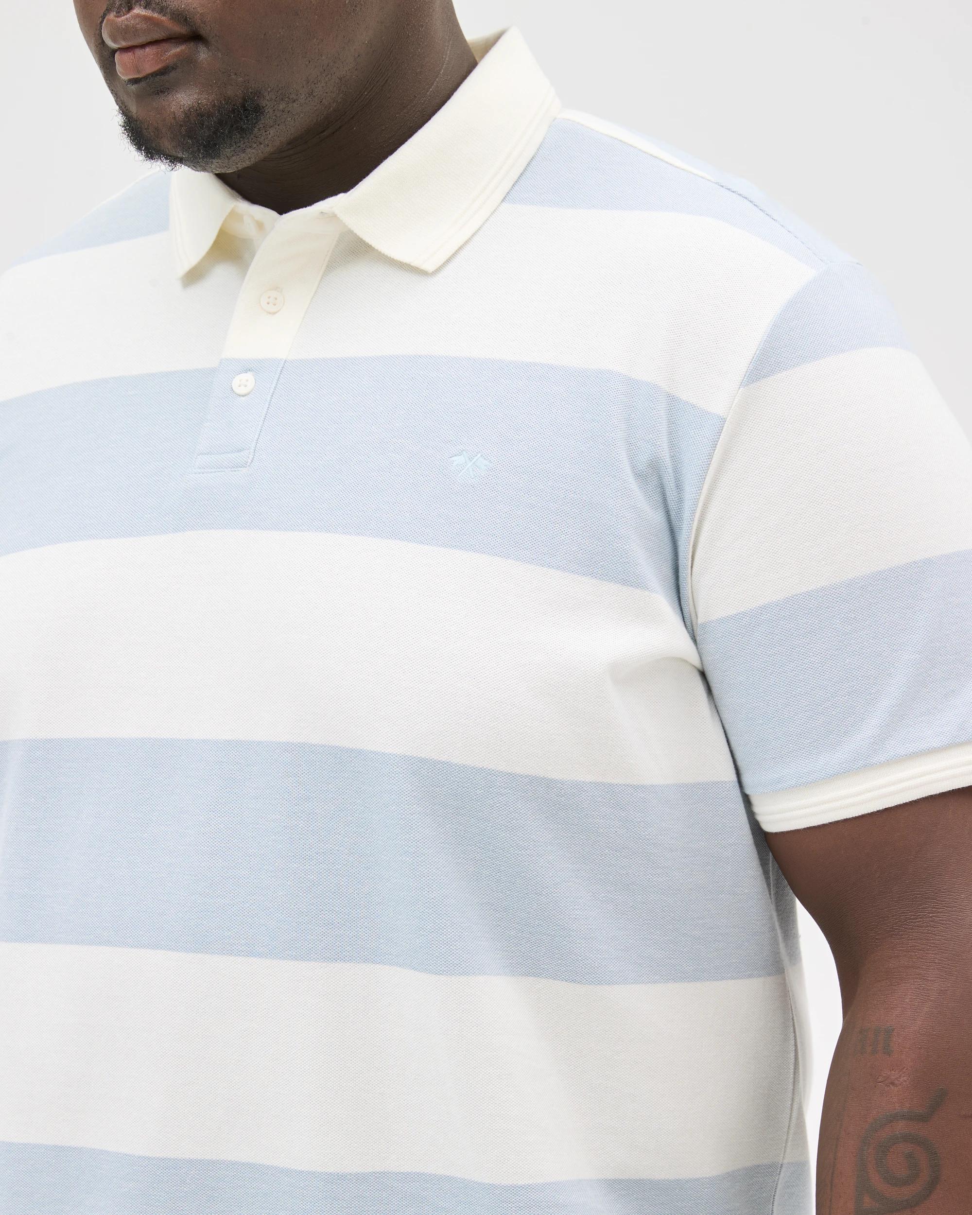 5 Target Man Plus Size Australian Cotton Block Stripe Polo Top NEUTRAL, 5 of 6