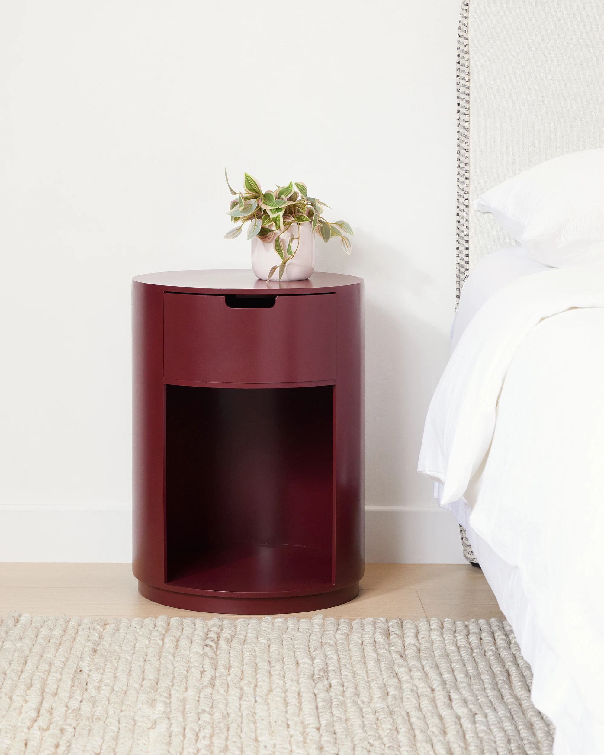 2 Chloe Bedside Table - Burgundy, 2 of 10