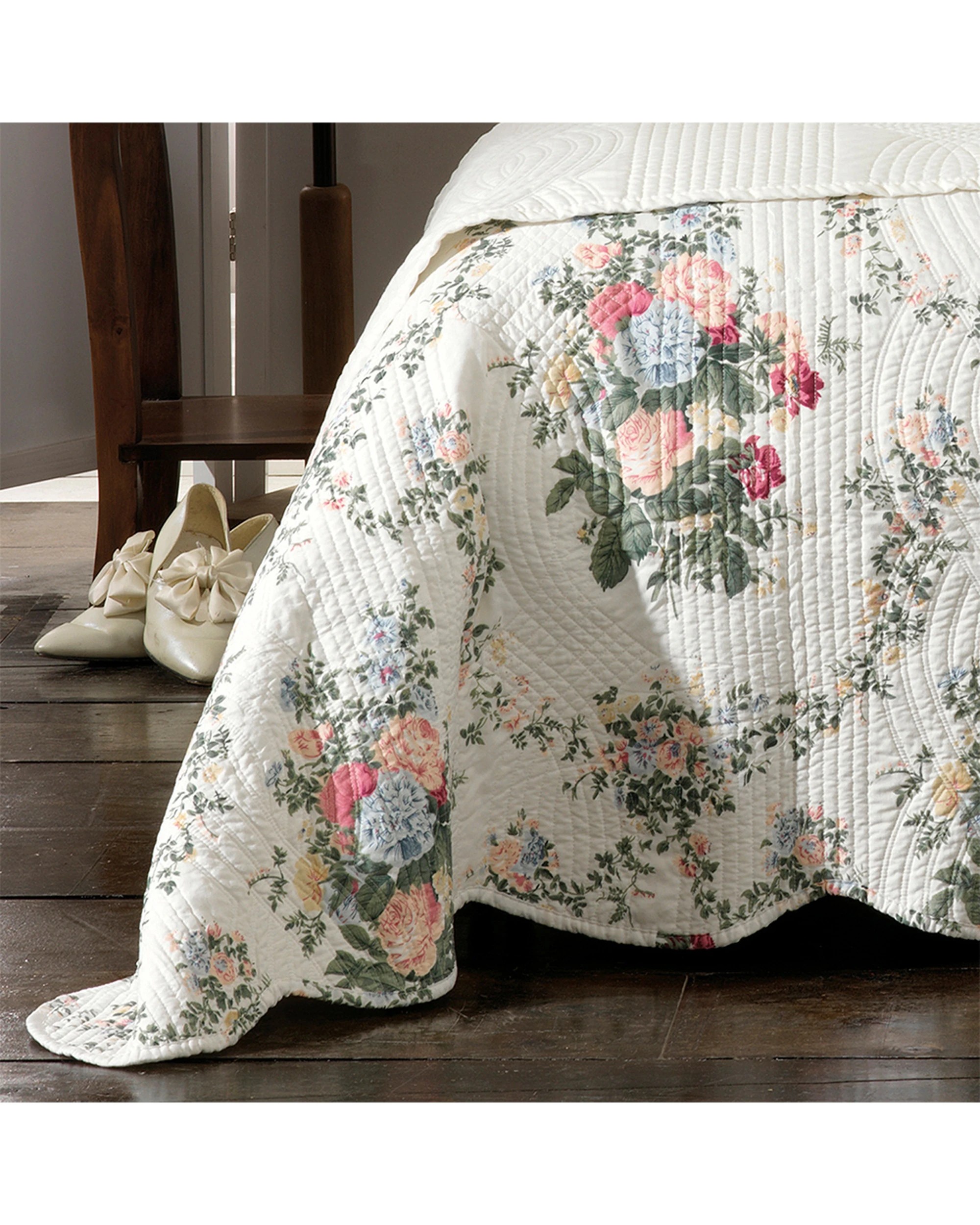 2 Bianca Rosedale Bedspread Set - King Bed - Green, 2 of 3