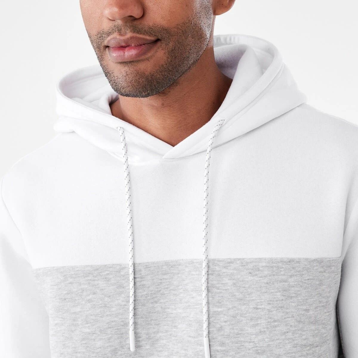 5 Active Mens Colour Block Fleece Hoodie Grey Marl, 5 of 6