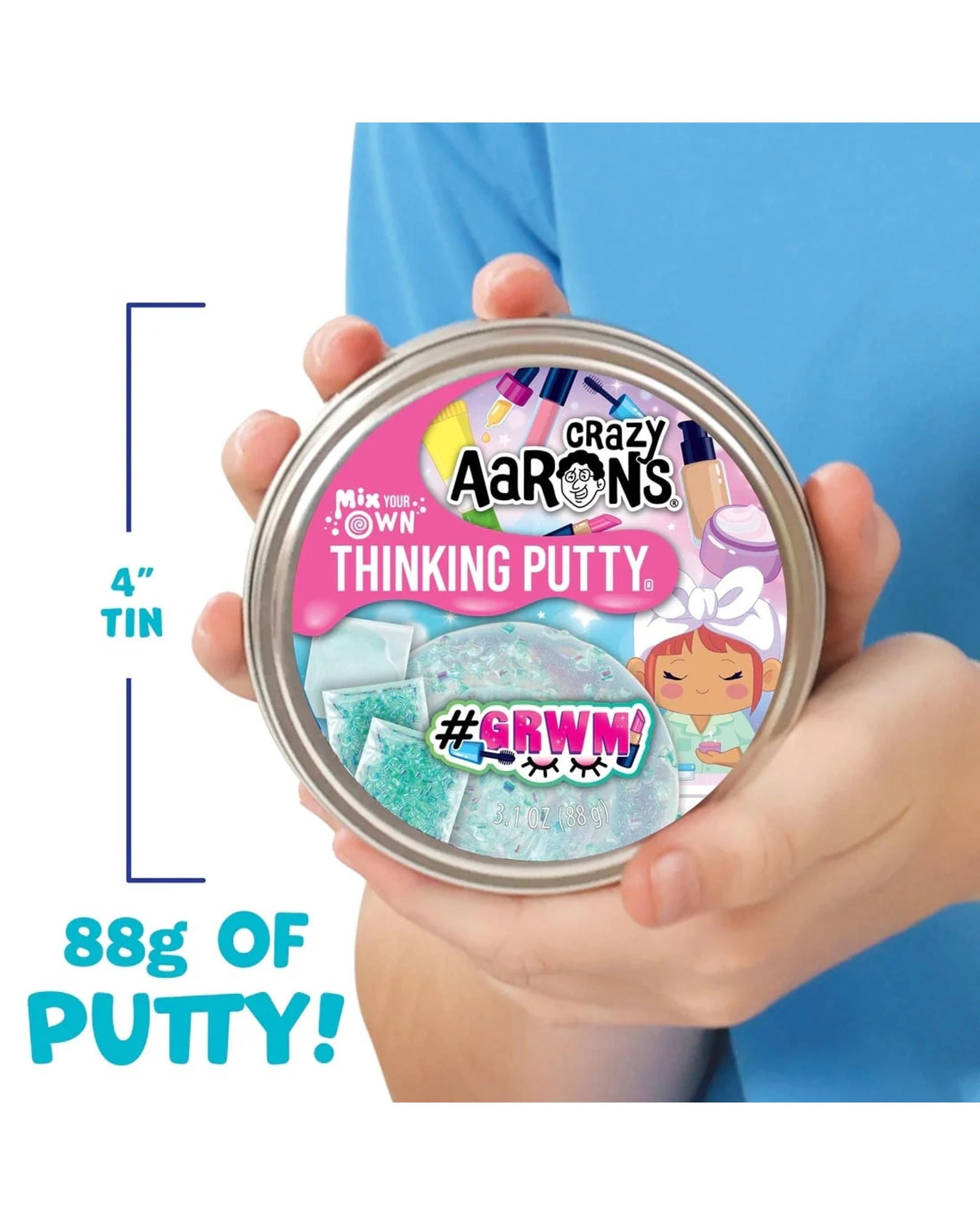 4 Crazy Aaron's Thinking Putty Mix Your Own GRWM Get Ready With Me 4 inch Tin, 4 of 5