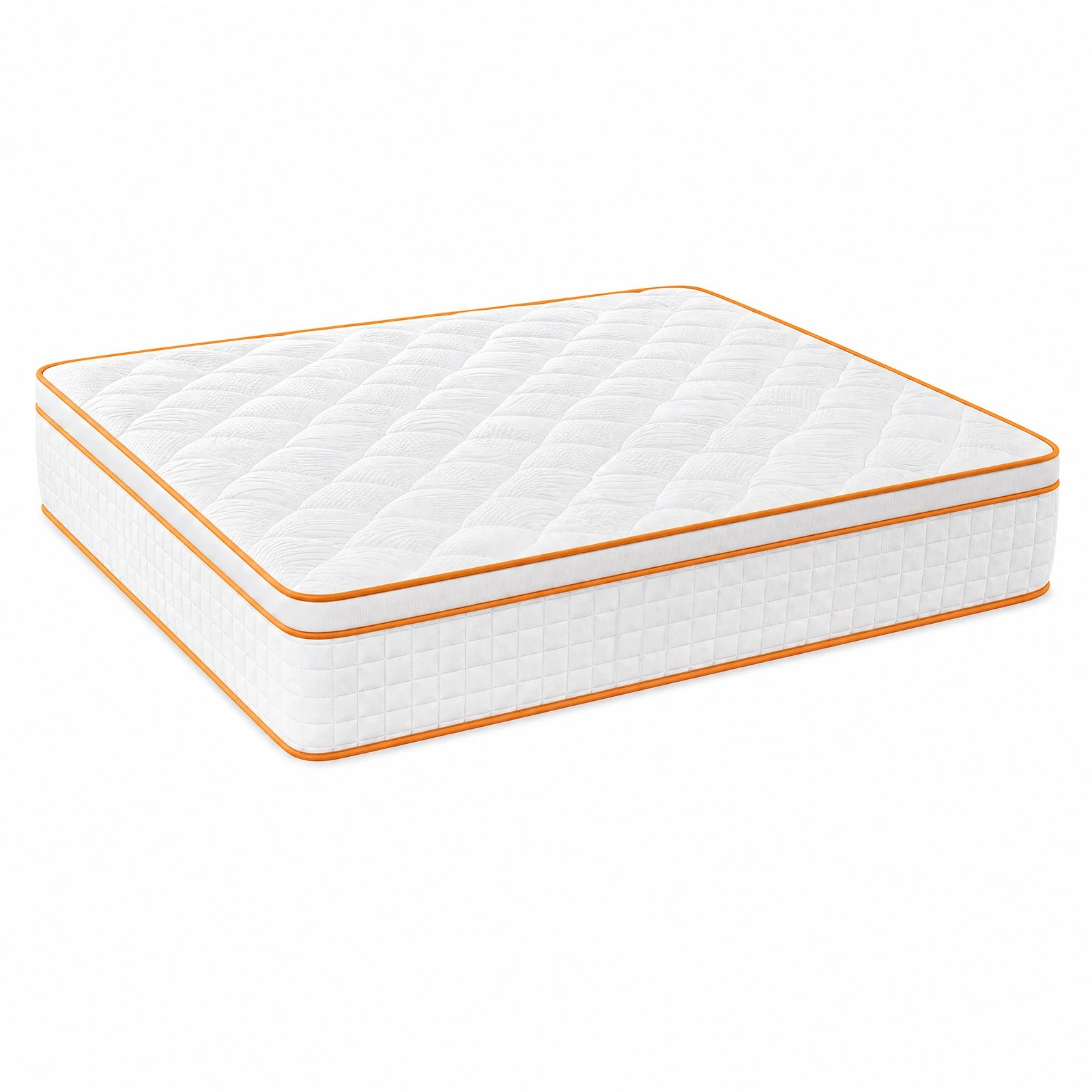 1 Advwin 34CM Hybrid Mattress with Memory Foam & Individual Pocket Springs Queen Size - White, 1 of 8