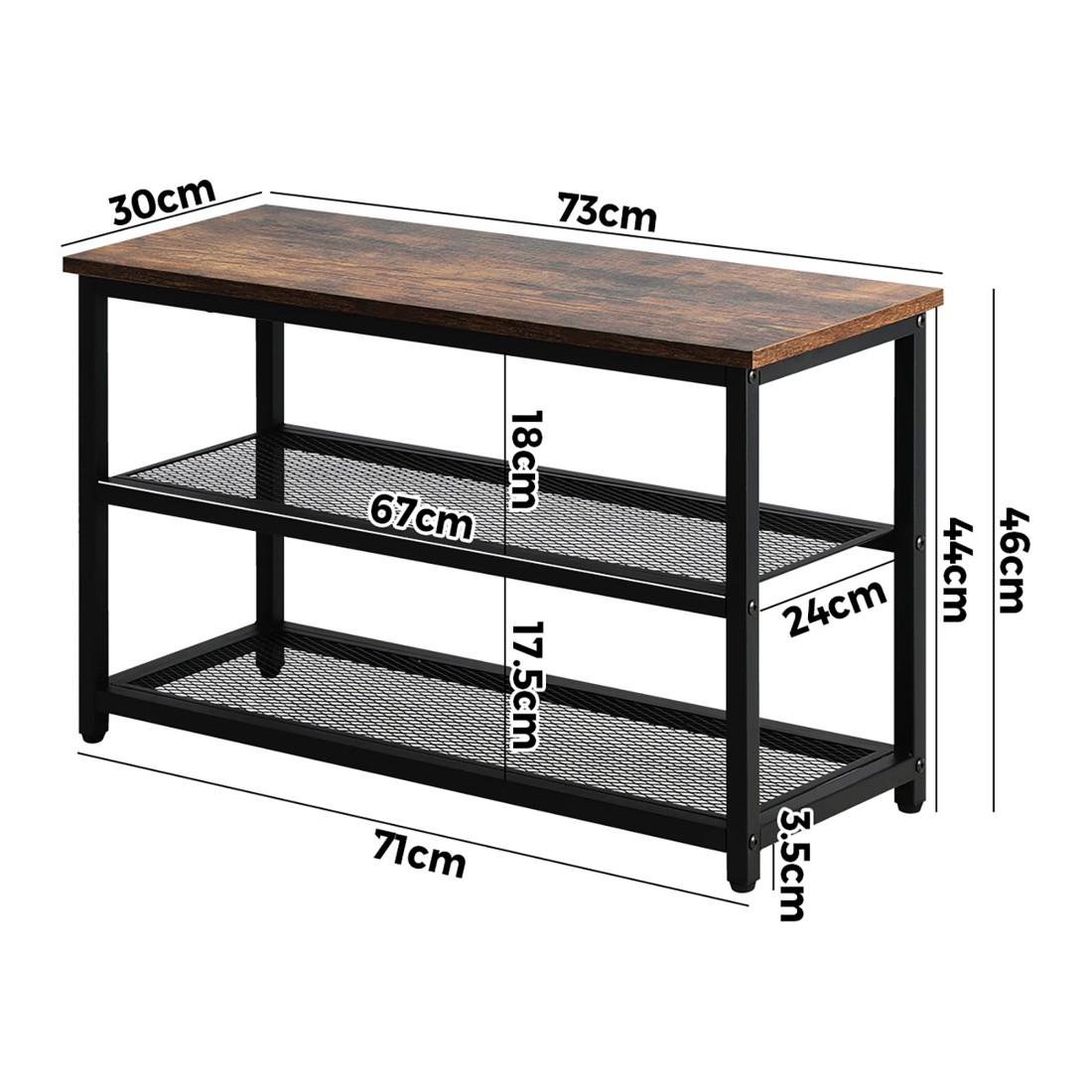 9 Oikiture Shoe Cabinet Bench Shoes Rack Shelf Storage 3-tier Industrial Furniture
 - Multi, 9 of 9