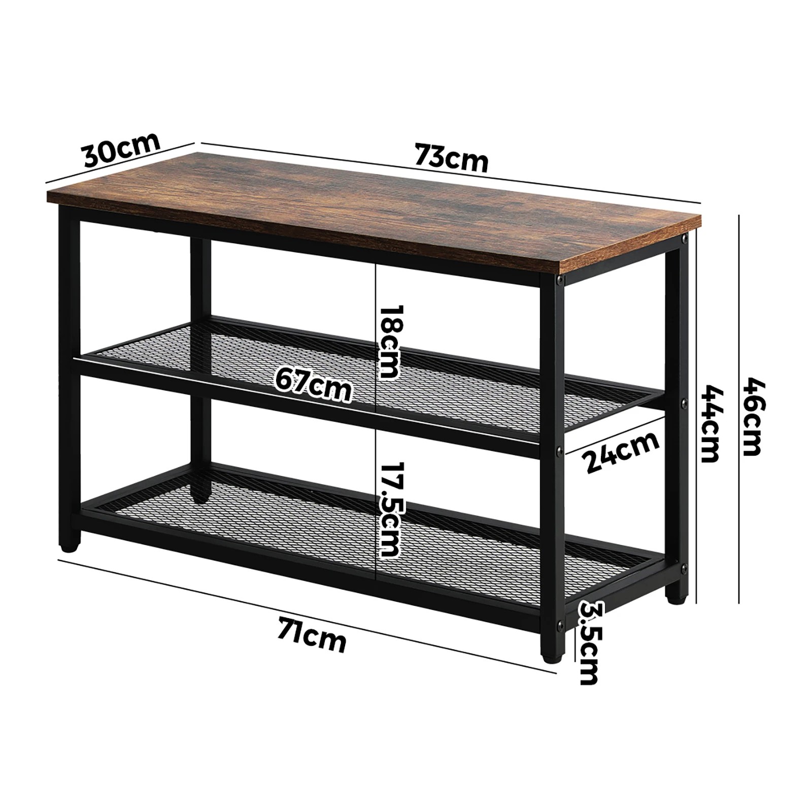 9 Oikiture Shoe Cabinet Bench Shoes Rack Shelf Storage 3-tier Industrial Furniture
 - Multi, 9 of 9