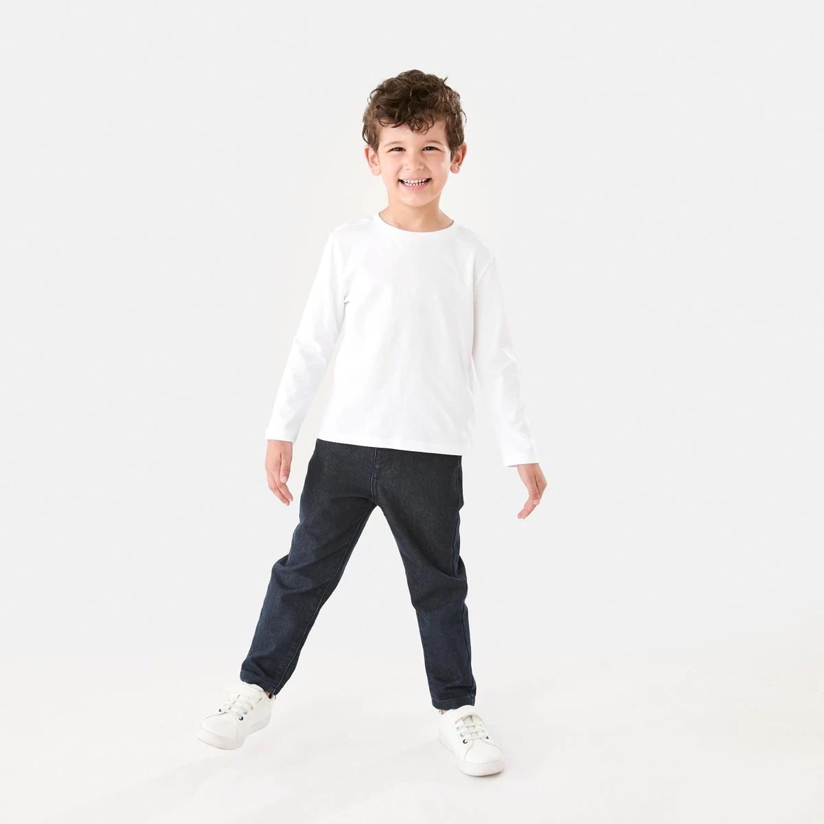 6 Long Sleeve Plain T-shirt White, 6 of 9