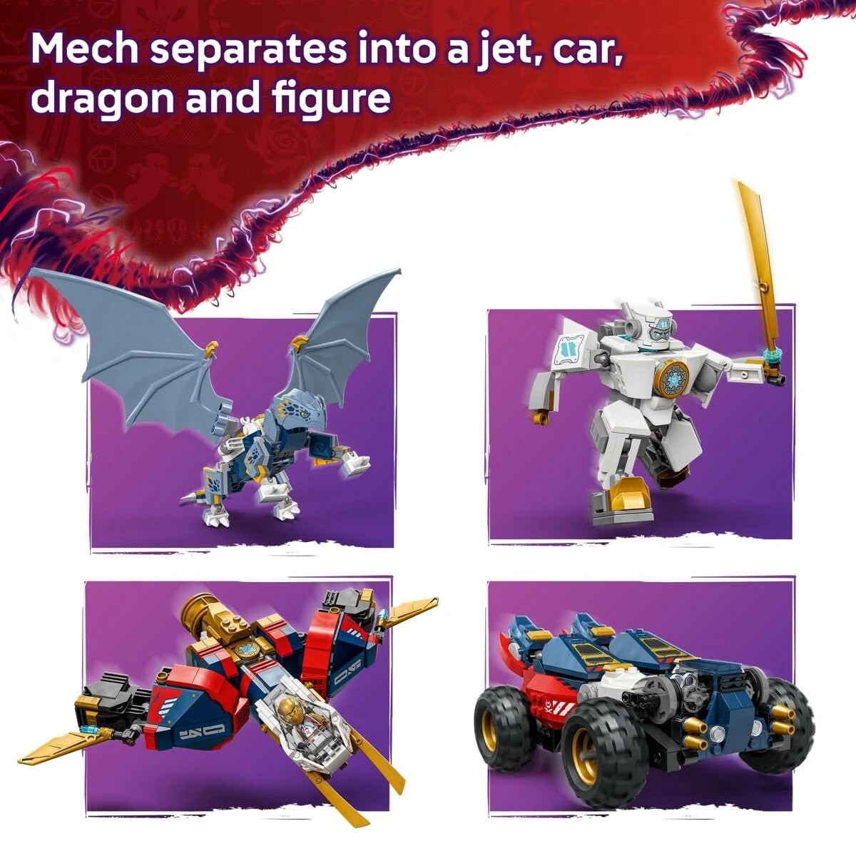 6 LEGO NINJAGO Zane's Ultra Combiner Mech 71834, 6 of 10
