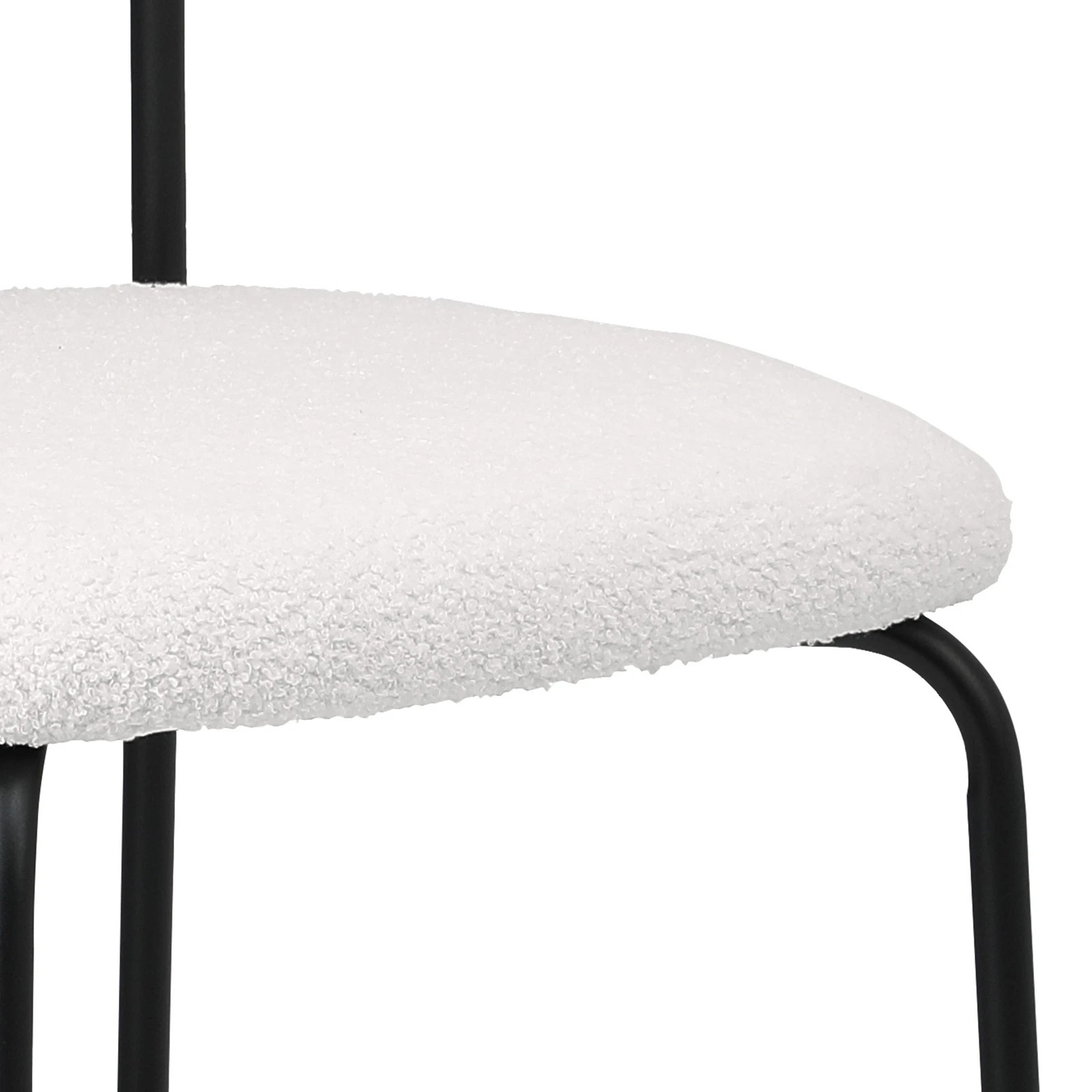 10 Oikiture 4PCS Dining Chairs Kitchen Chair Padded Lounge Seat Sherpa White - White, 10 of 10