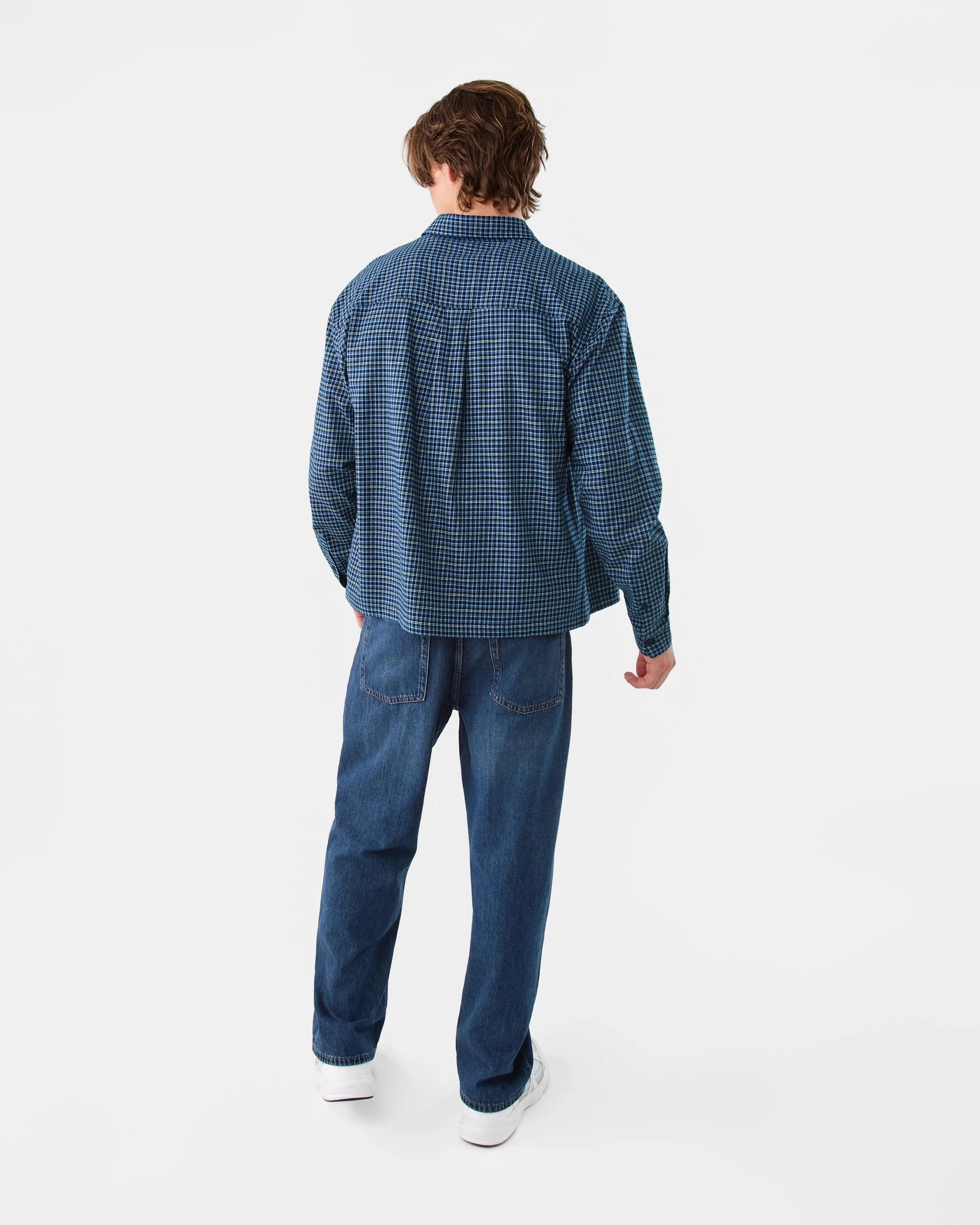 4 Long Sleeve Boxy Shirt Nvy Check, 4 of 9