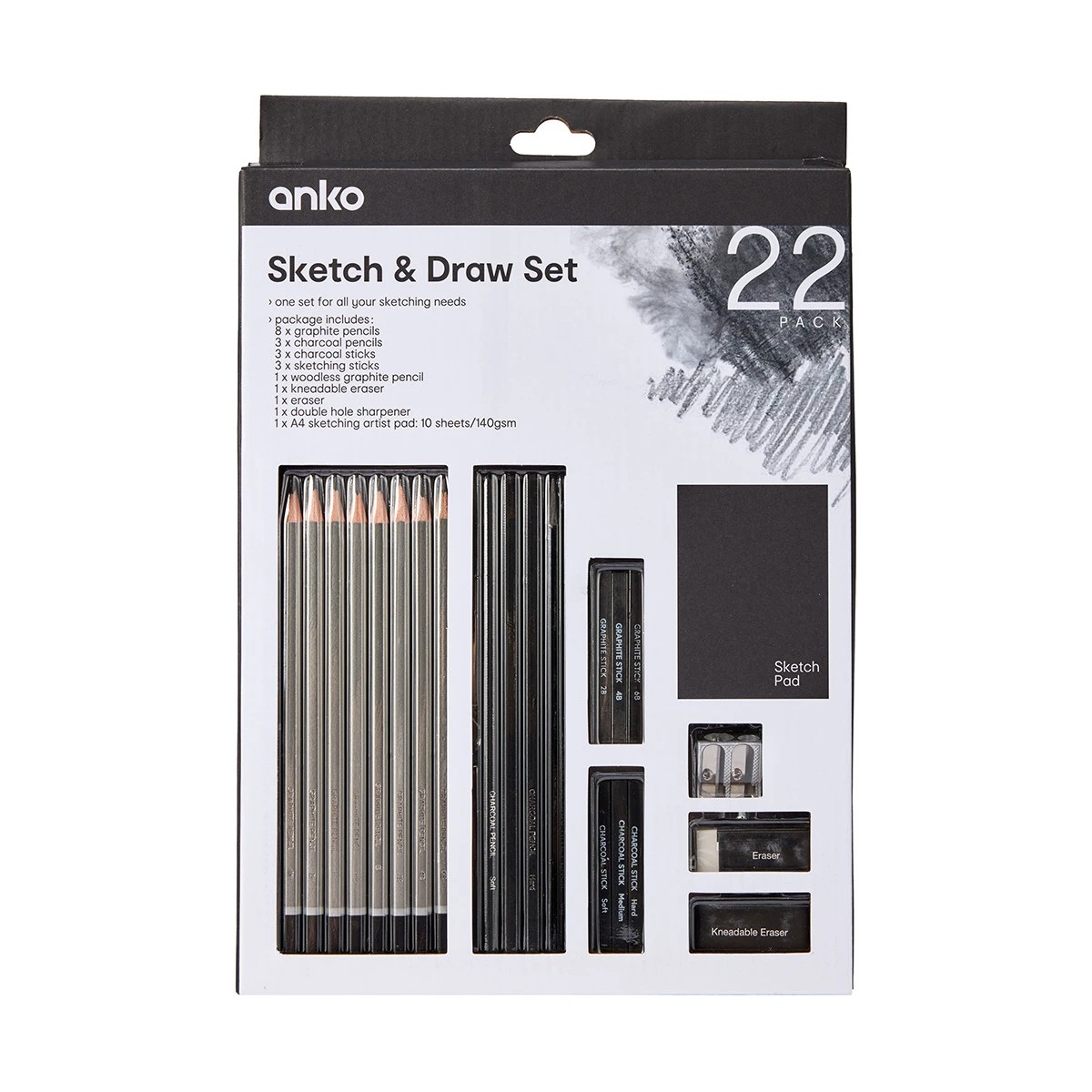 1 22 Pack Sketch and Draw Set, 1 of 10
