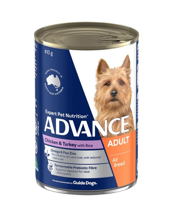 Advance Adult All Breed Wet Dog Food Chicken & Turkey w/ Rice 12 x 410g