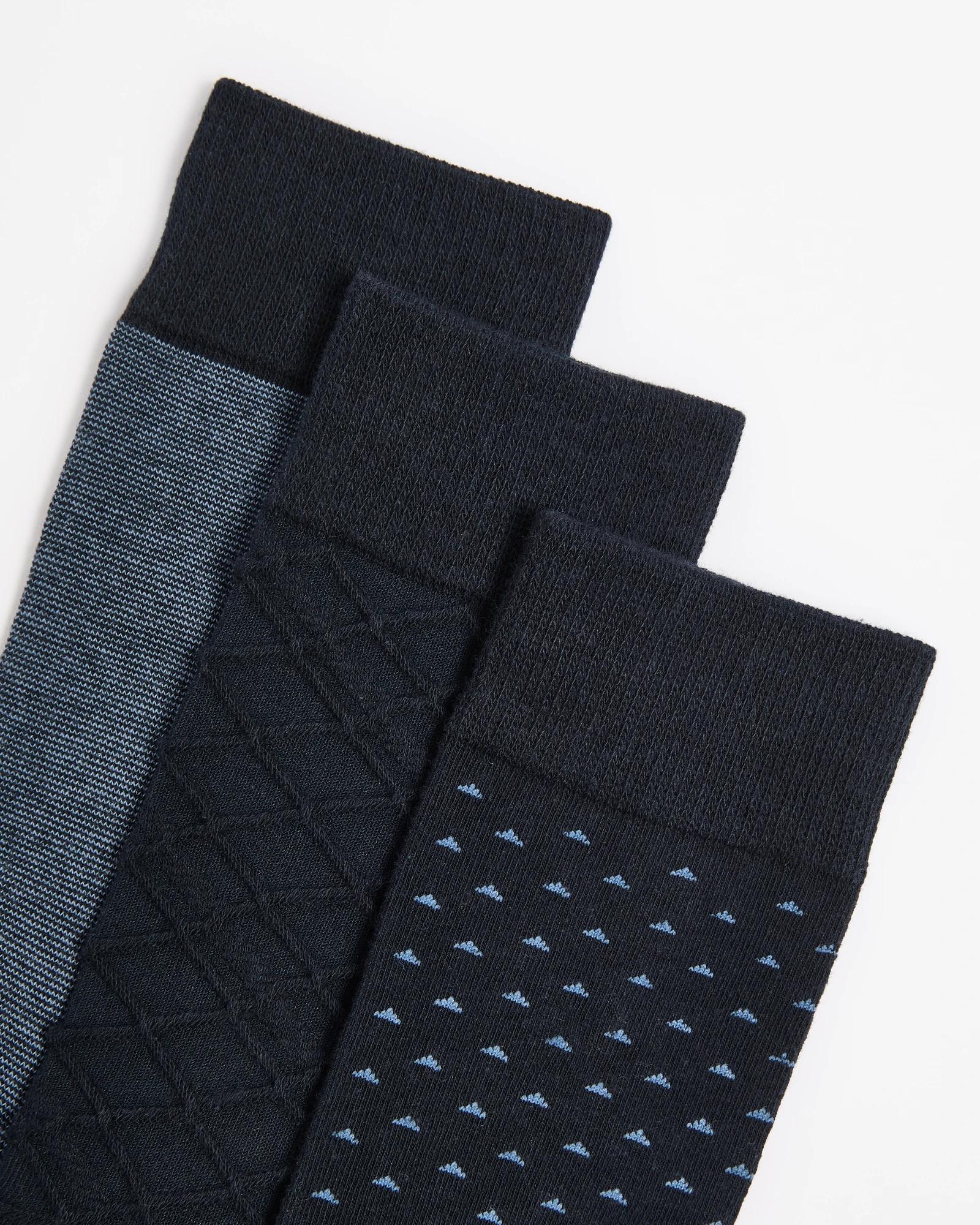 2 Australian Cotton Blend 3 Pack Business Crew Socks - Maxx NAVY BLUE, 2 of 3