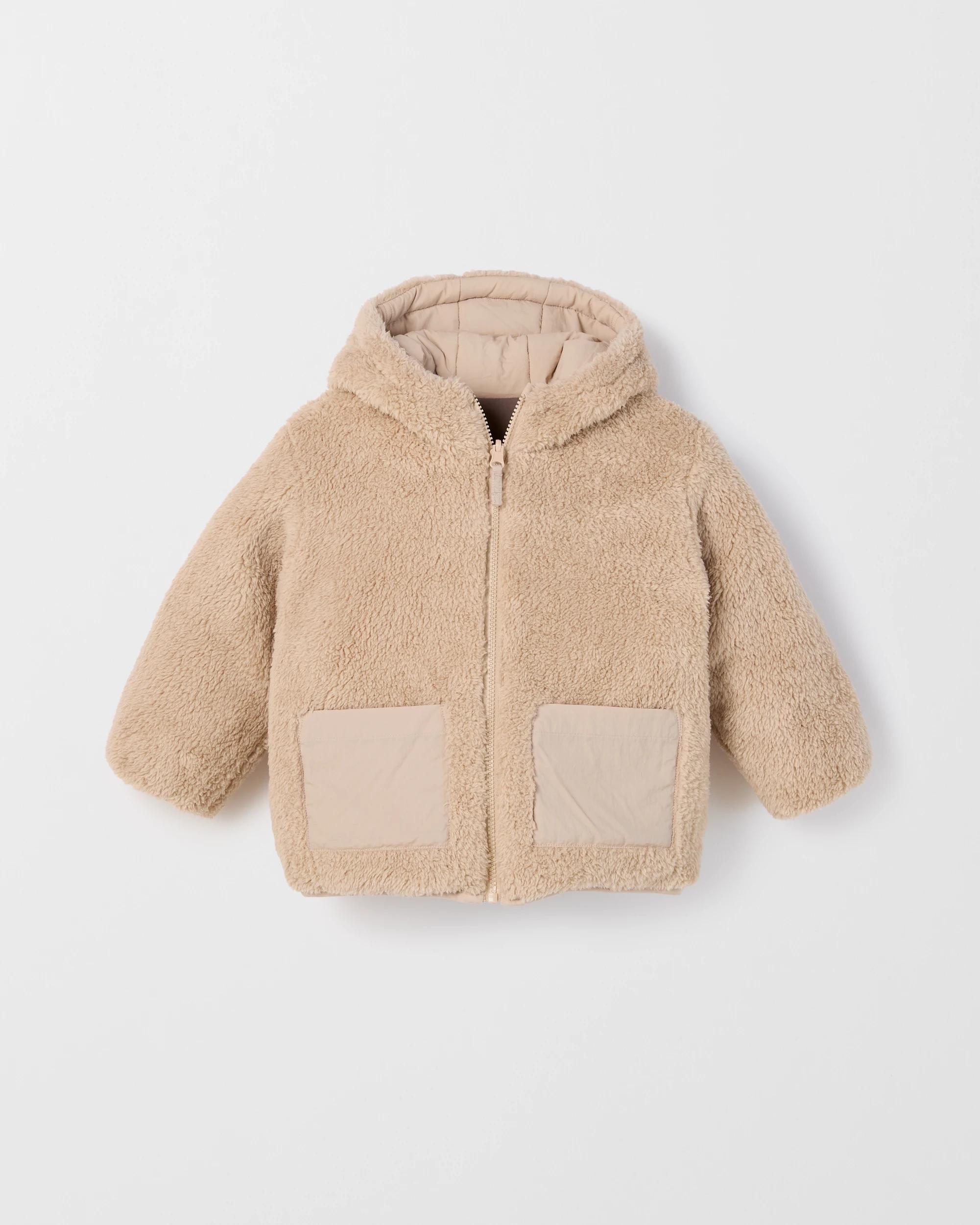3 Target Kids Reversible Hooded Puffer Jacket NEUTRAL, 3 of 4