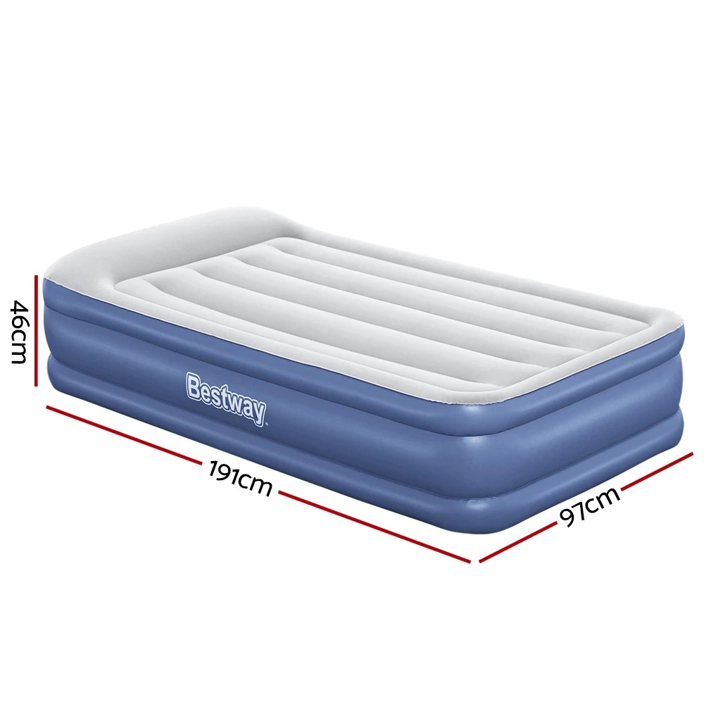 2 Bestway Air Mattress Inflatable Bed 46cm Airbed Single - Single Bed - Multi, 2 of 8