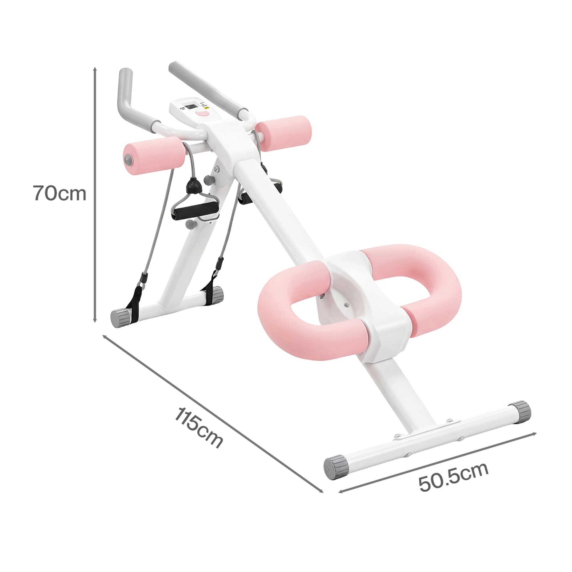 3 Centra Adjustable Ab Trainer Machine,Foldable,Knee Protection,Pink And - White, 3 of 9