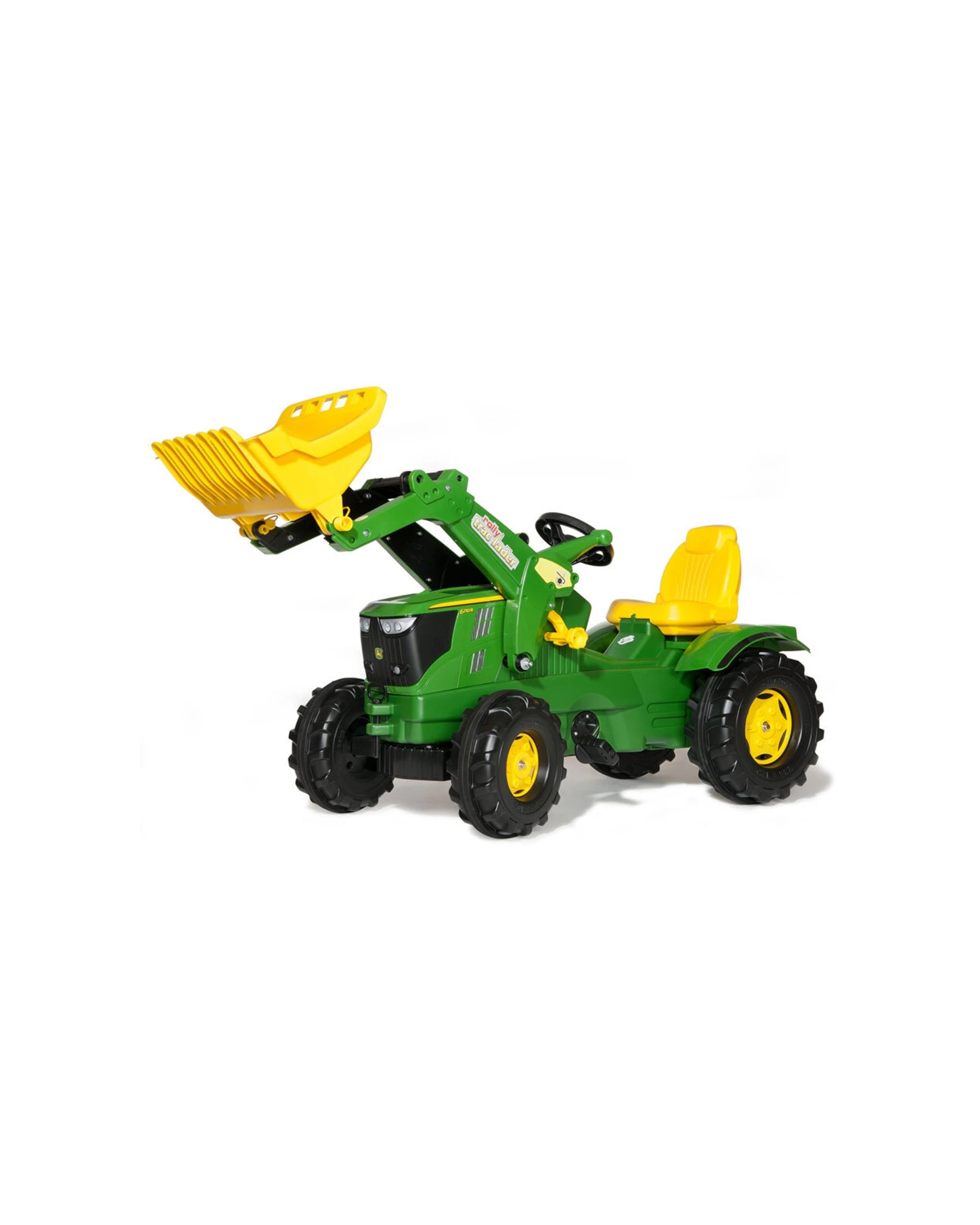 1 John Deere 6210R Ride-On Tractor Toy With Loader Adjustable Seat Chain-Drive - Green, 1 of 3