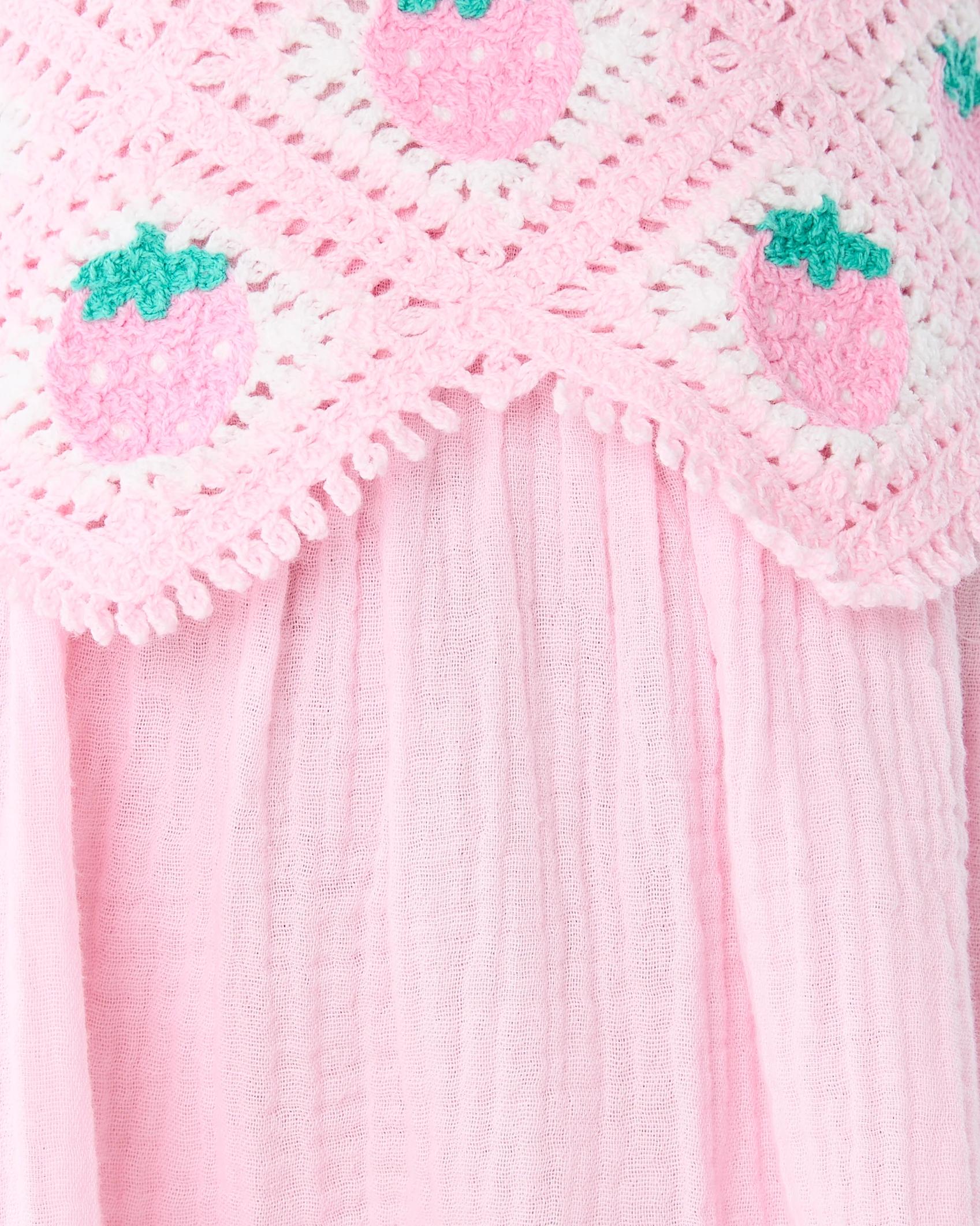 5 Crochet Bib Dress Rose Pink, 5 of 6