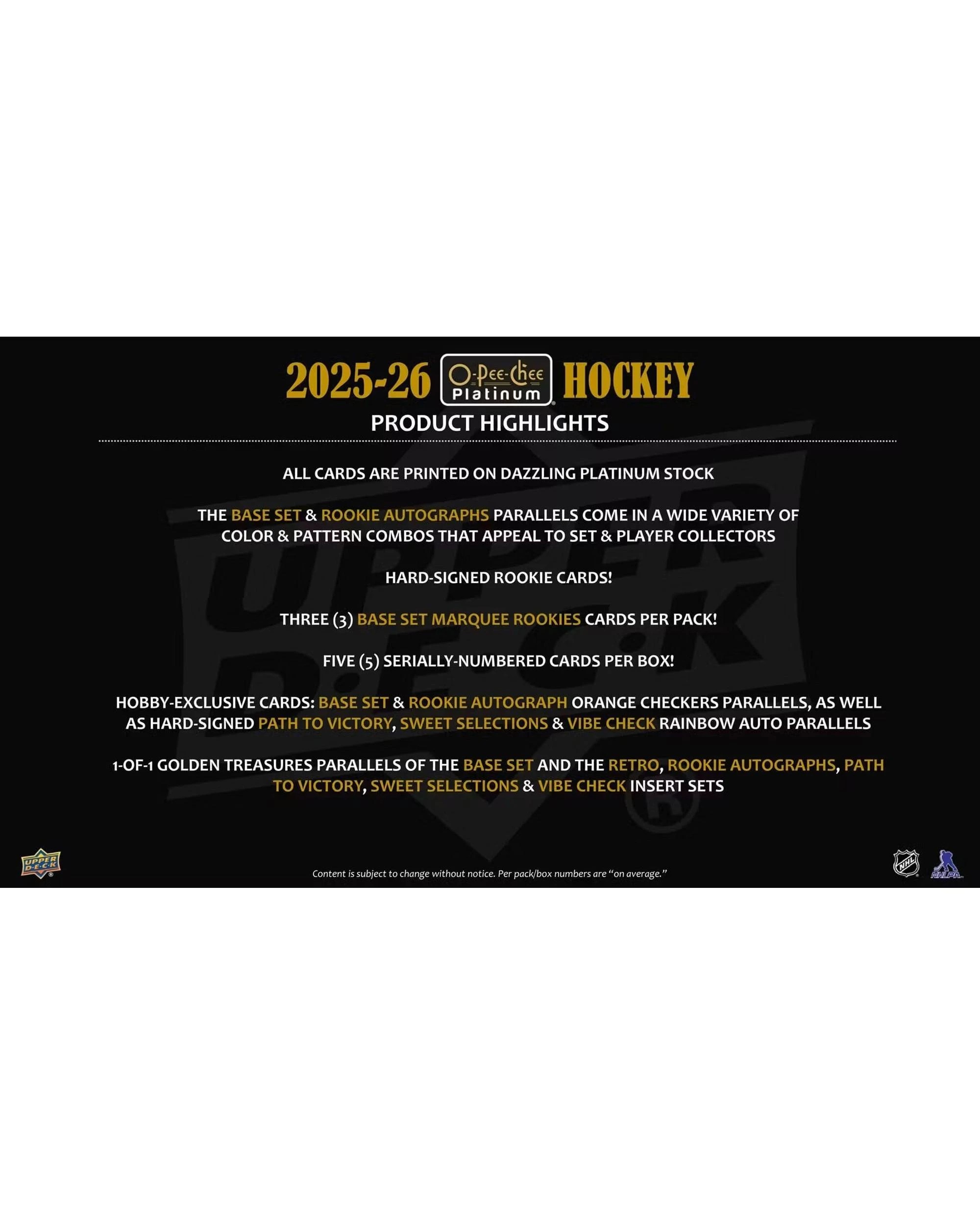 3 Upper Deck 2025/2026 NHL O-Pee-Chee Platinum Hockey Hobby Pack, 3 of 7