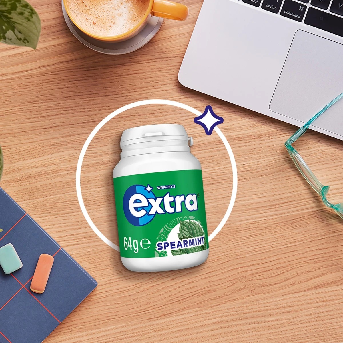 3 Wrigley's Extra Spearmint Sugar Free Chewing Gum Bottle 64g, 3 of 4