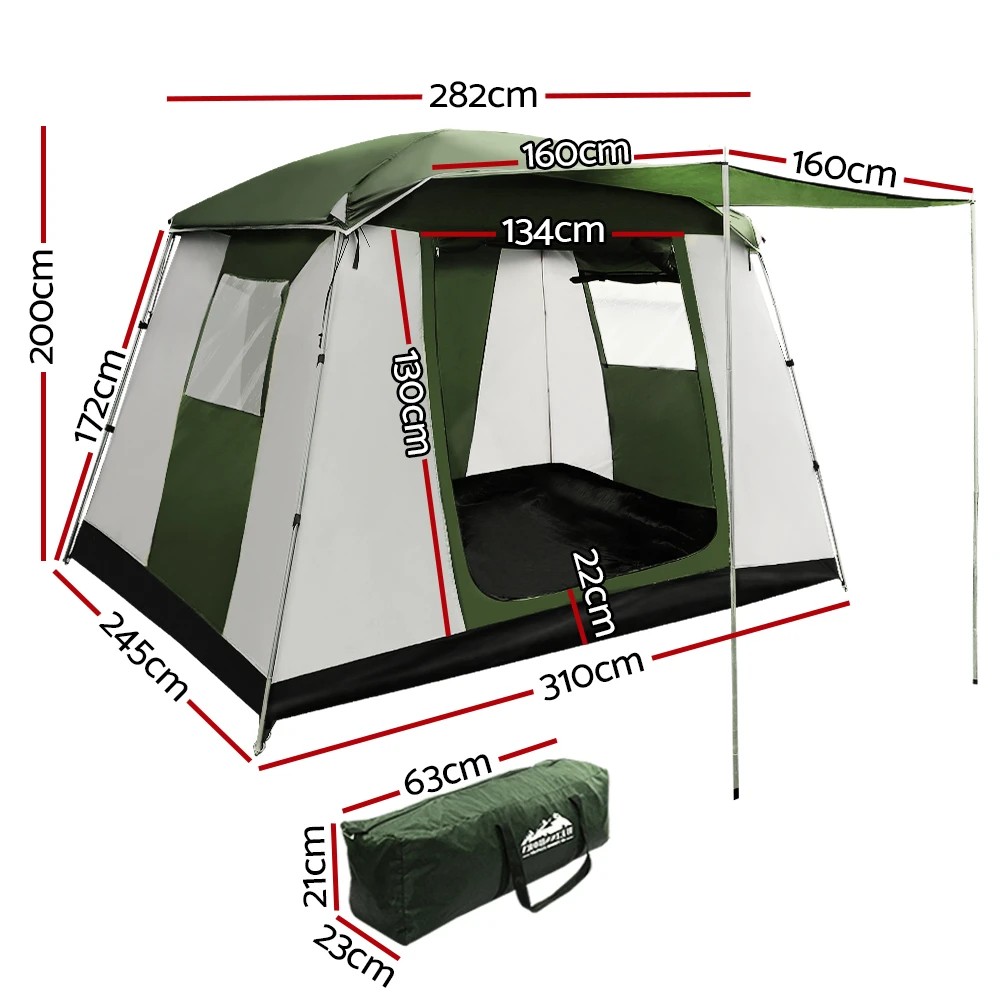 2 Weisshorn Family Camping Tent 6 Person Hiking Beach Tents Dome Shelter - Multi, 2 of 6