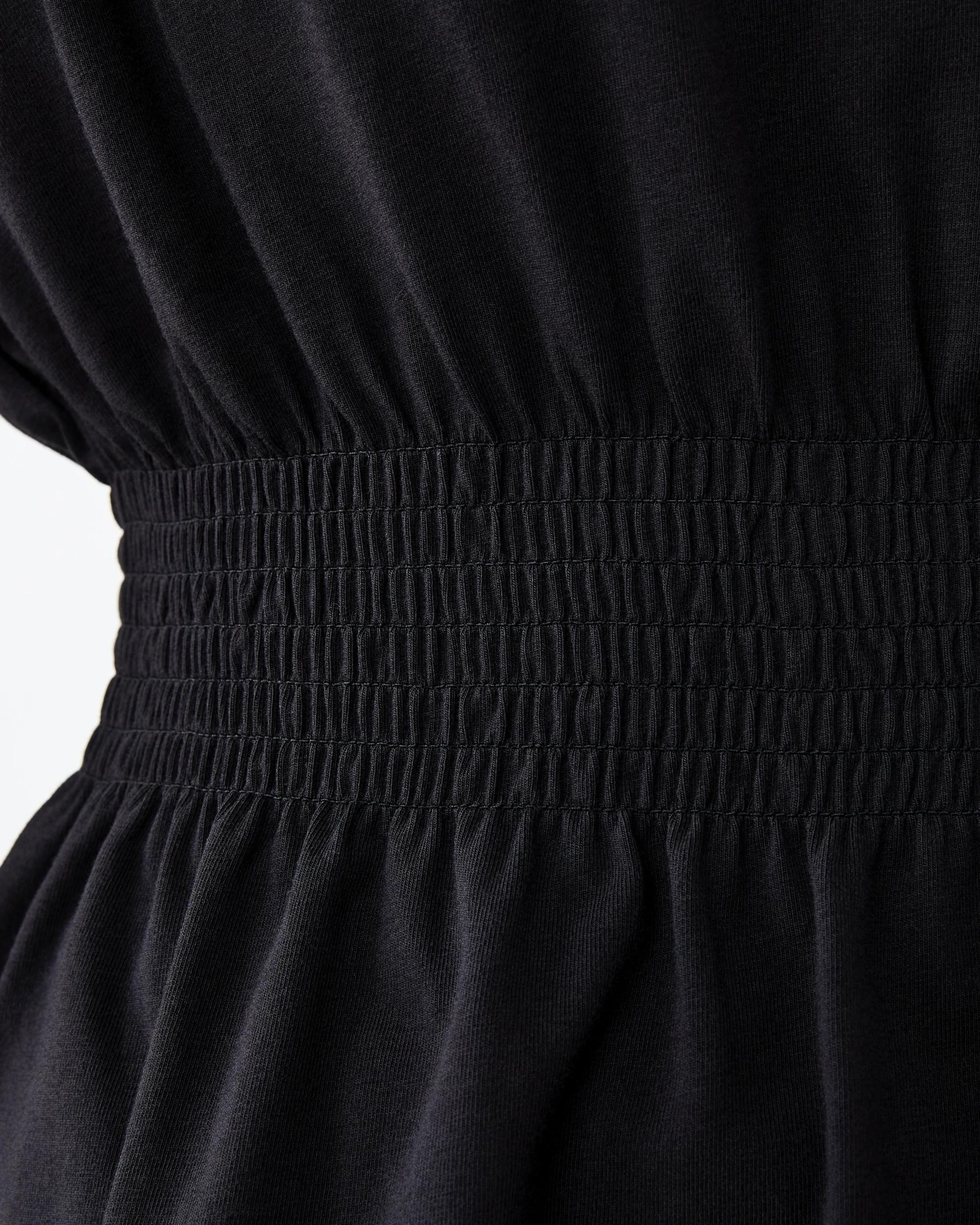 6 Short Sleeve Shirred Waist T-shirt Black, 6 of 7