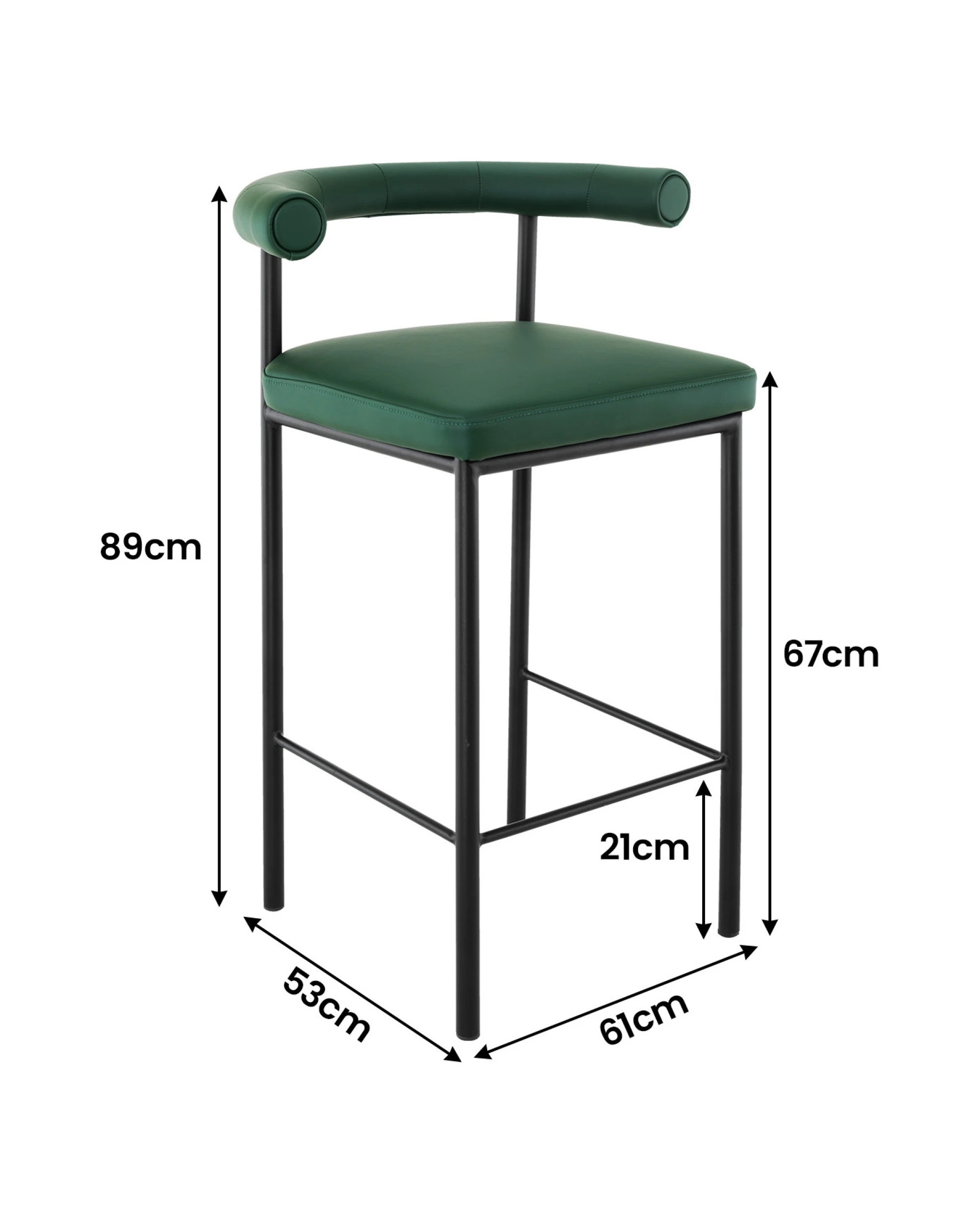 4 Sarantino Cedric Kitchen Bar Stool - Green, 4 of 8