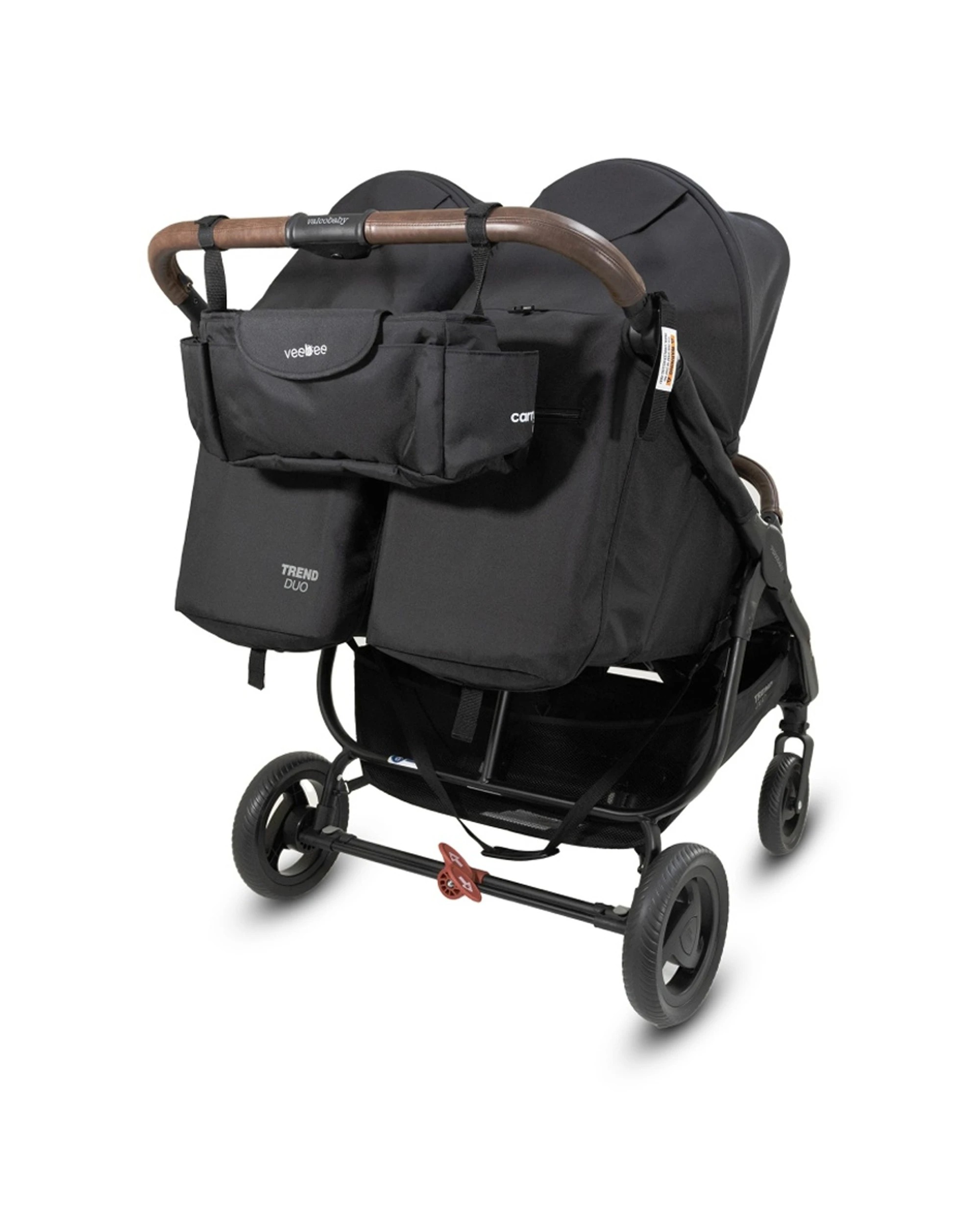 3 VeeBee Pram Stroller Carry All Caddy Organiser Universal Fit With Pockets - Black, 3 of 4