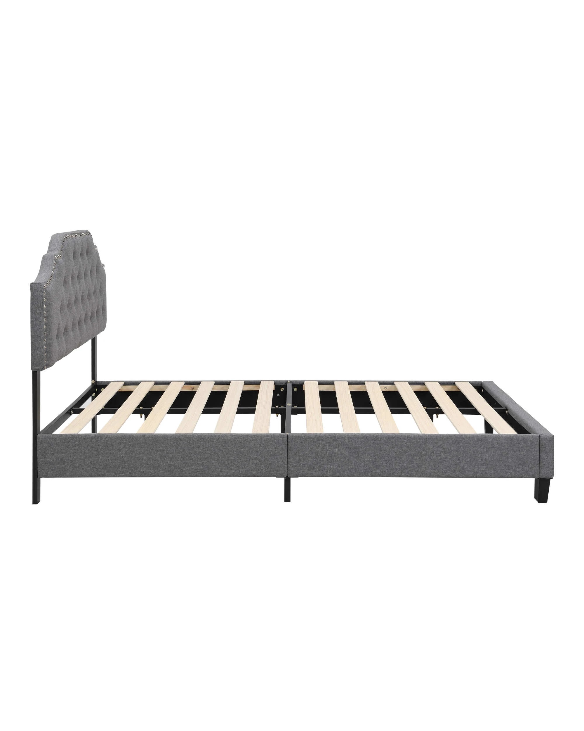 4 IHOMDEC BEF02 Double Size Bed Frame - Grey - Grey, 4 of 10