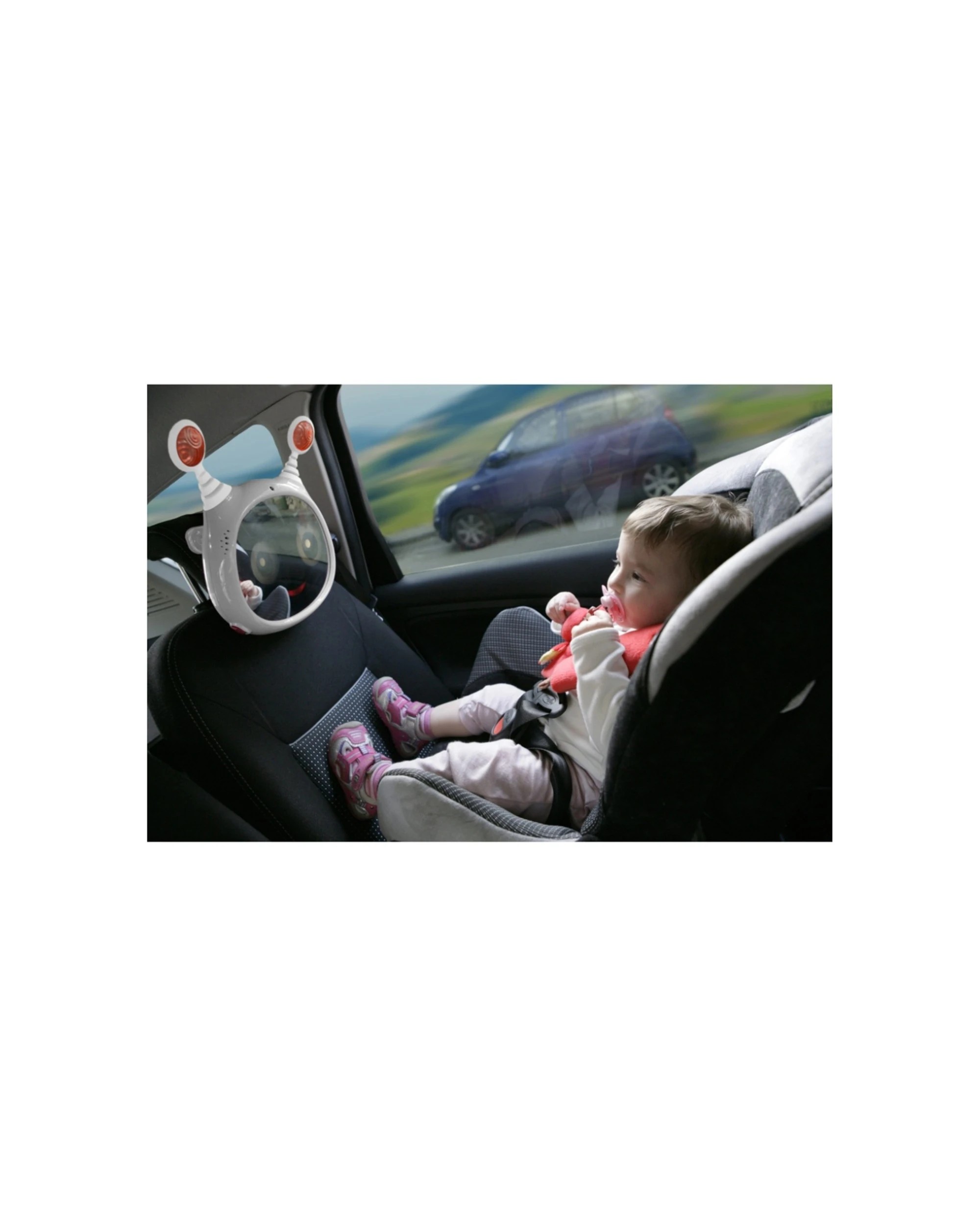 4 Benbat Oly Active Baby Car Mirror With Remote Lights Music White Noise - Grey, 4 of 7