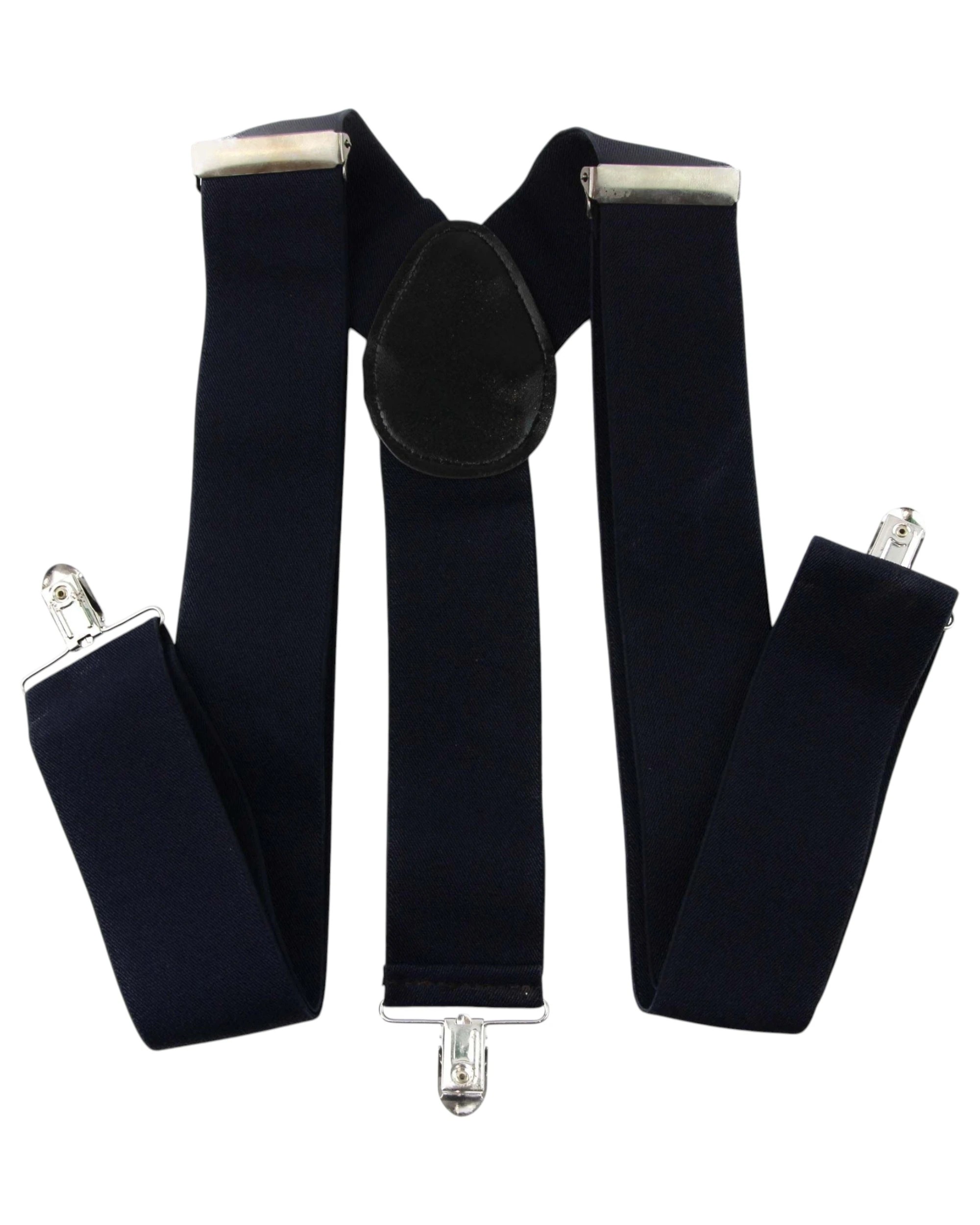 1 Zasel Mens Extra Wide Heavy Duty Adjustable 120cm Midnight Blue Suspenders - Blue, 1 of 3