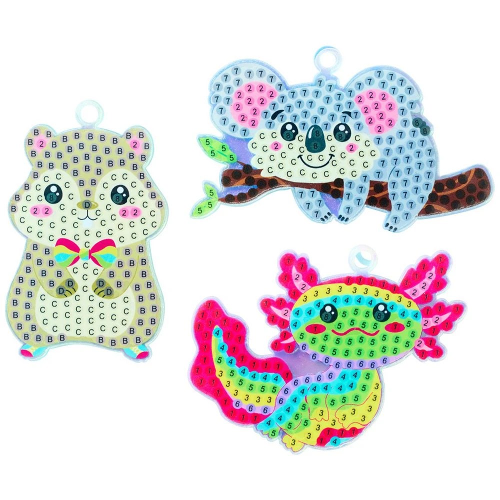 4 Kadink Gem Painting Key Rings Cute Animals 3 Pack, 4 of 7
