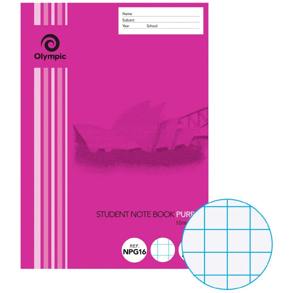 1 Olympic 250x175 55gsm 10mm Student Grid Book NSW 64 Page, 1 of 2