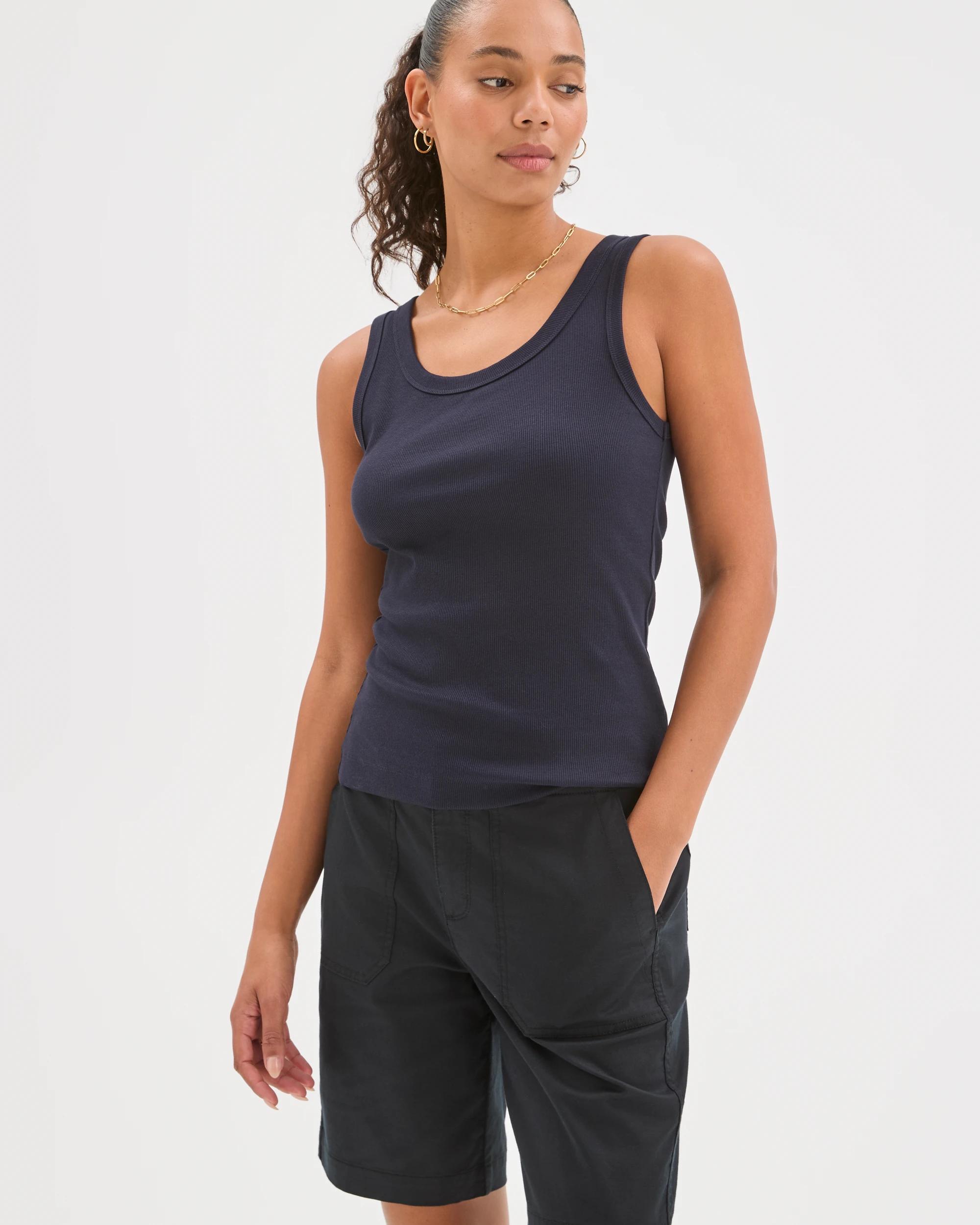 5 Target Woman Rib Waist Shorts BLACK, 5 of 8