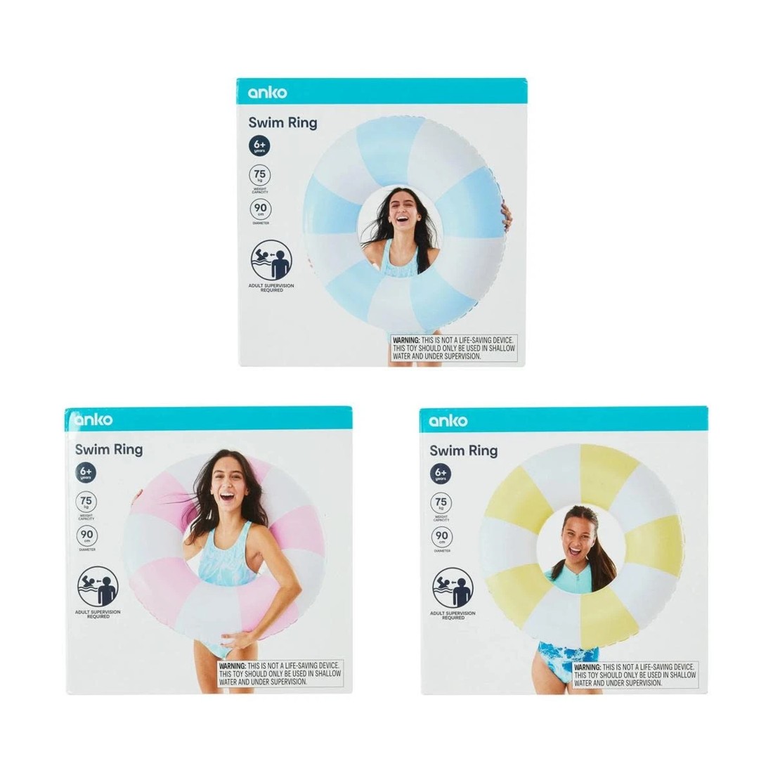 10 Inflatable Swim Ring - Assorted, 10 of 10