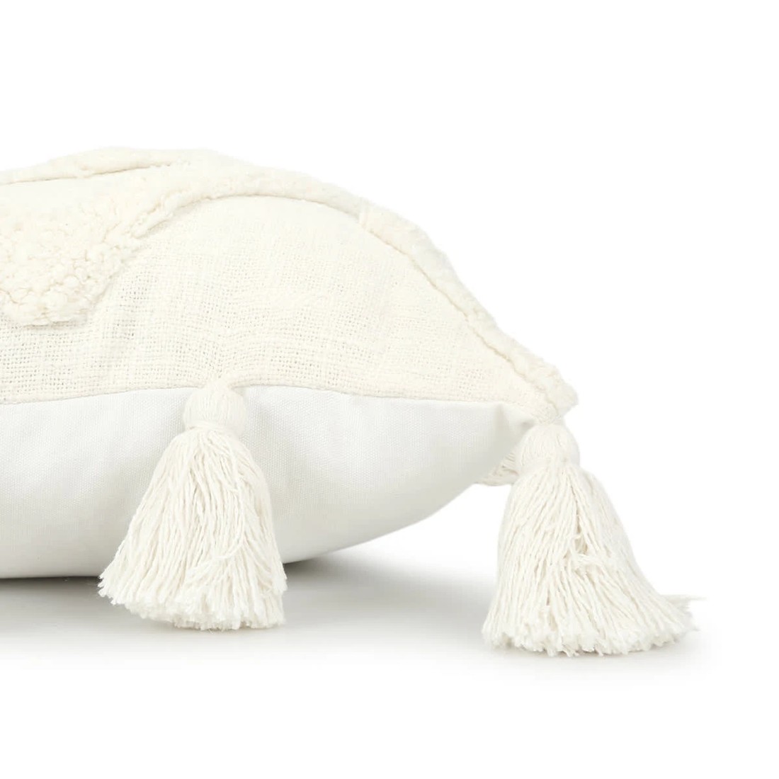 2 43cm Tufted Tassel Cushion - White, 2 of 4
