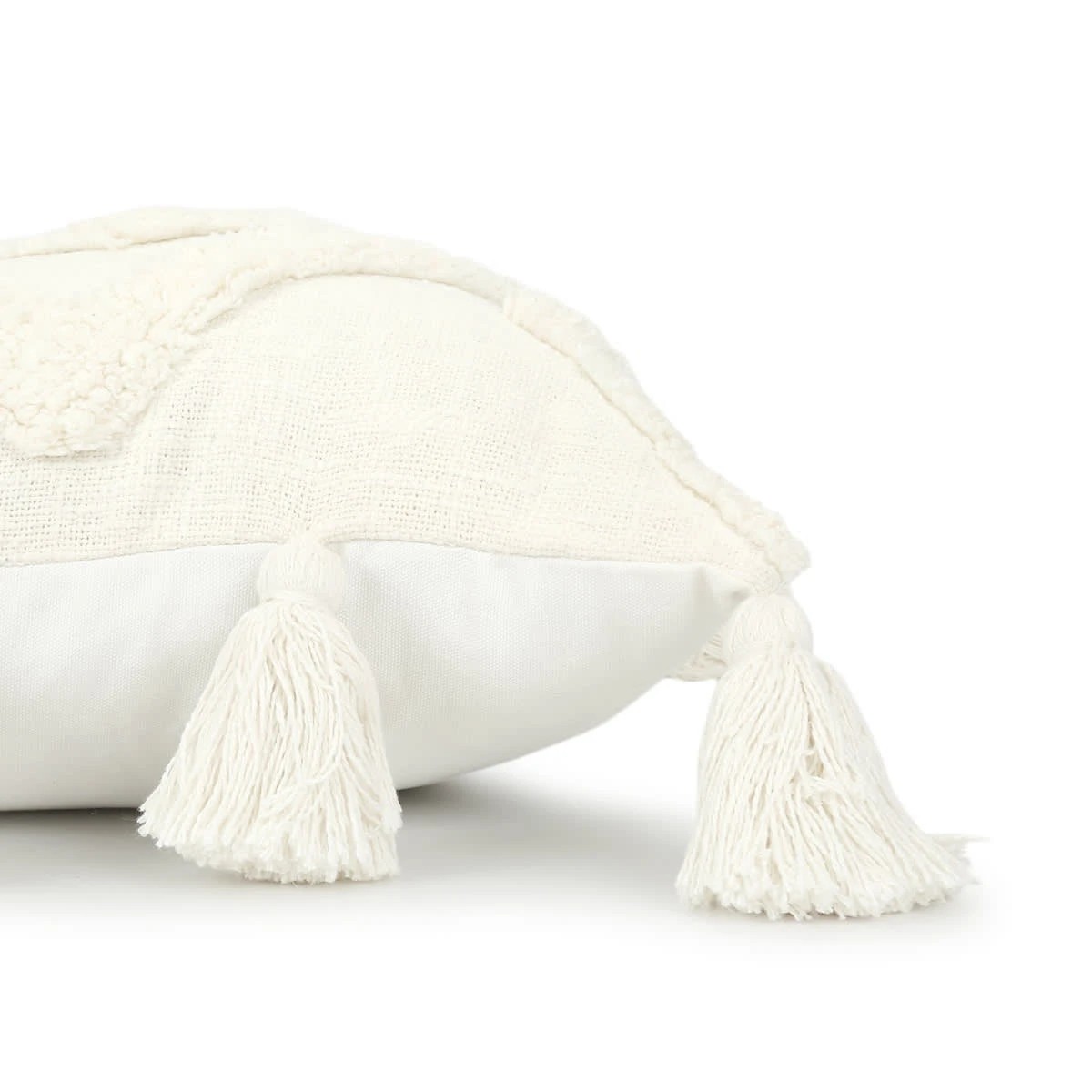 2 43cm Tufted Tassel Cushion - White, 2 of 4