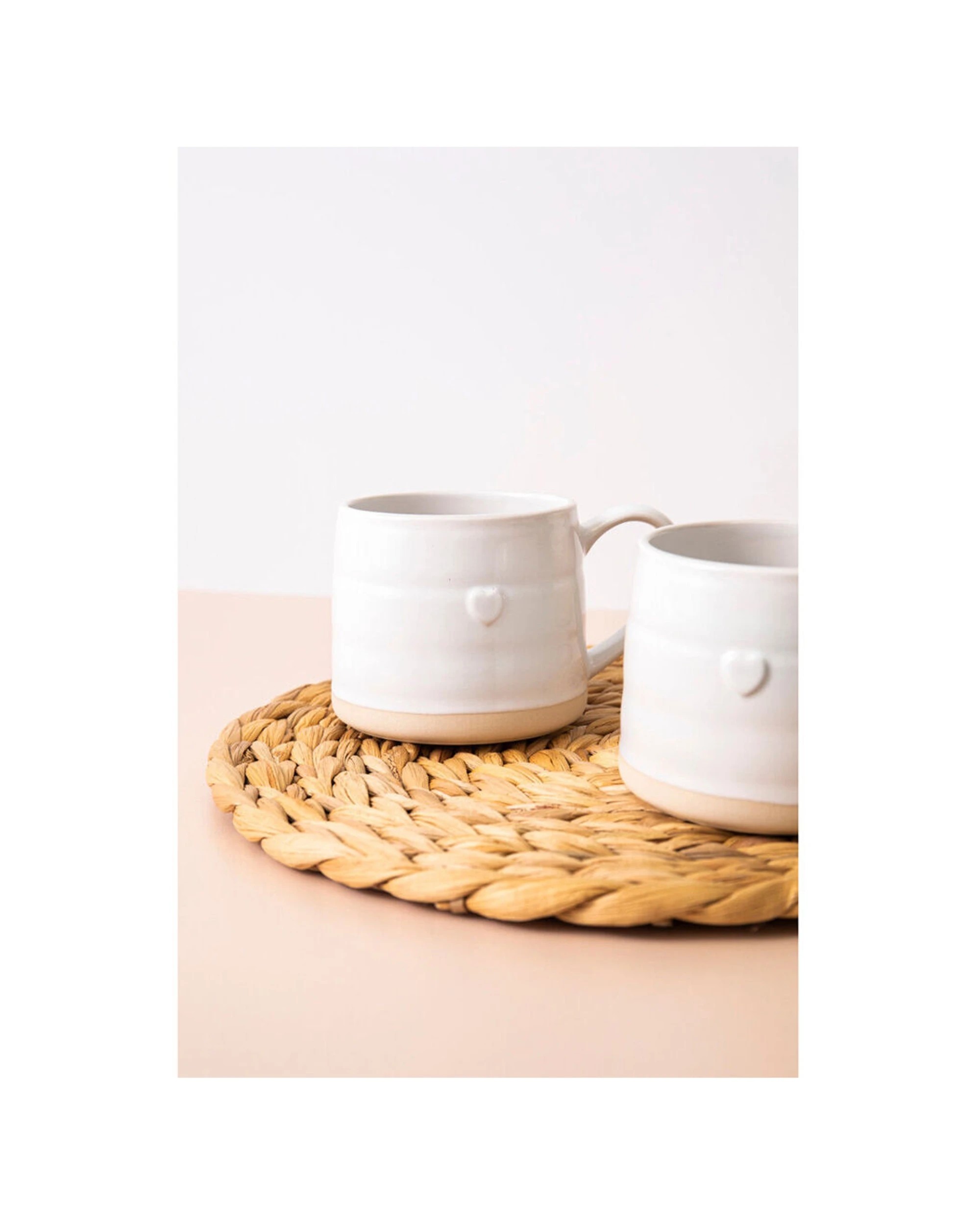 3 Mikasa Farmhouse 2pc Heart Stoneware Mugs Set 380ml Durable Glossy Finish - White, 3 of 5