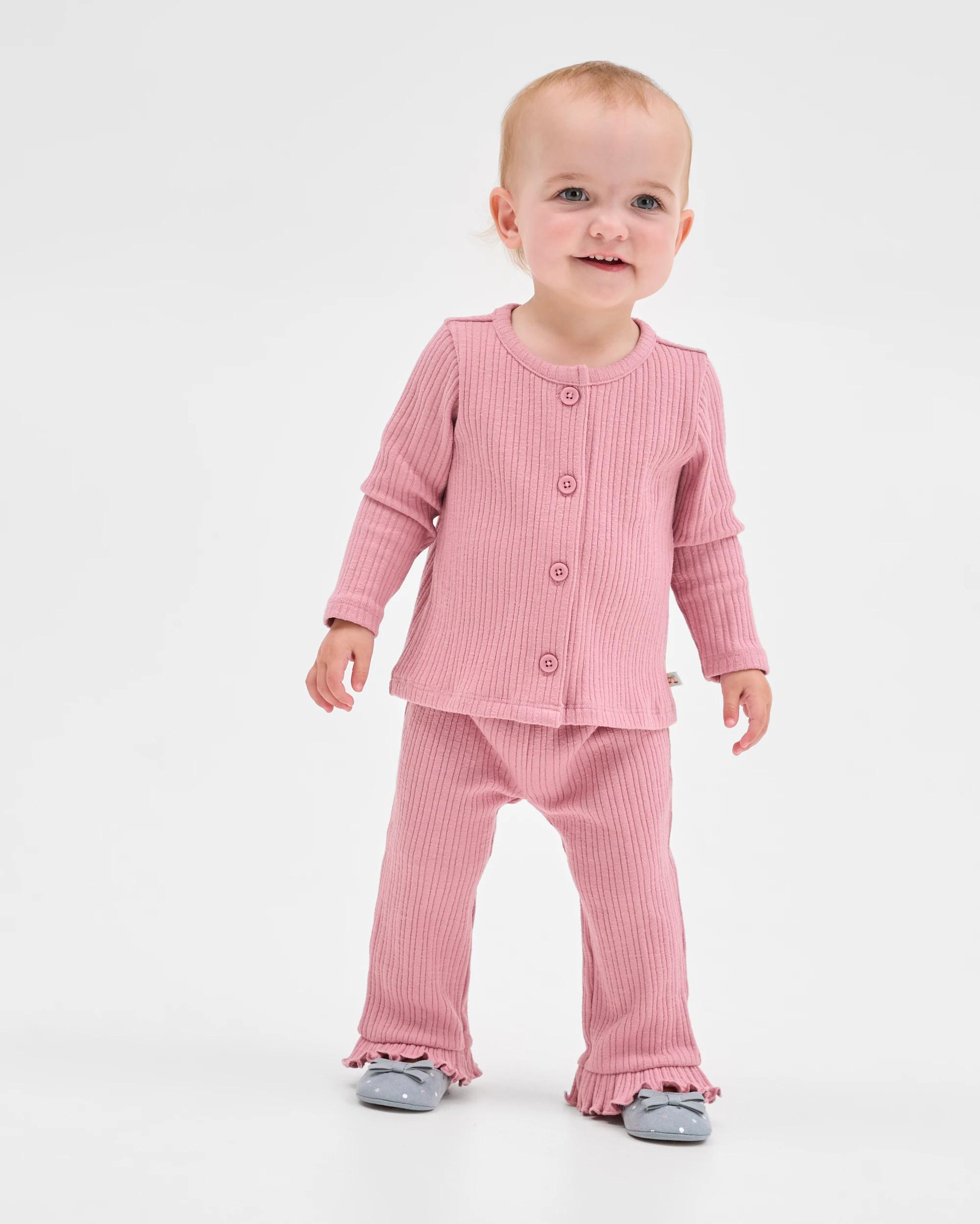1 Target Baby Rib Cardigan and Pants Set FOXGLOVE, 1 of 5