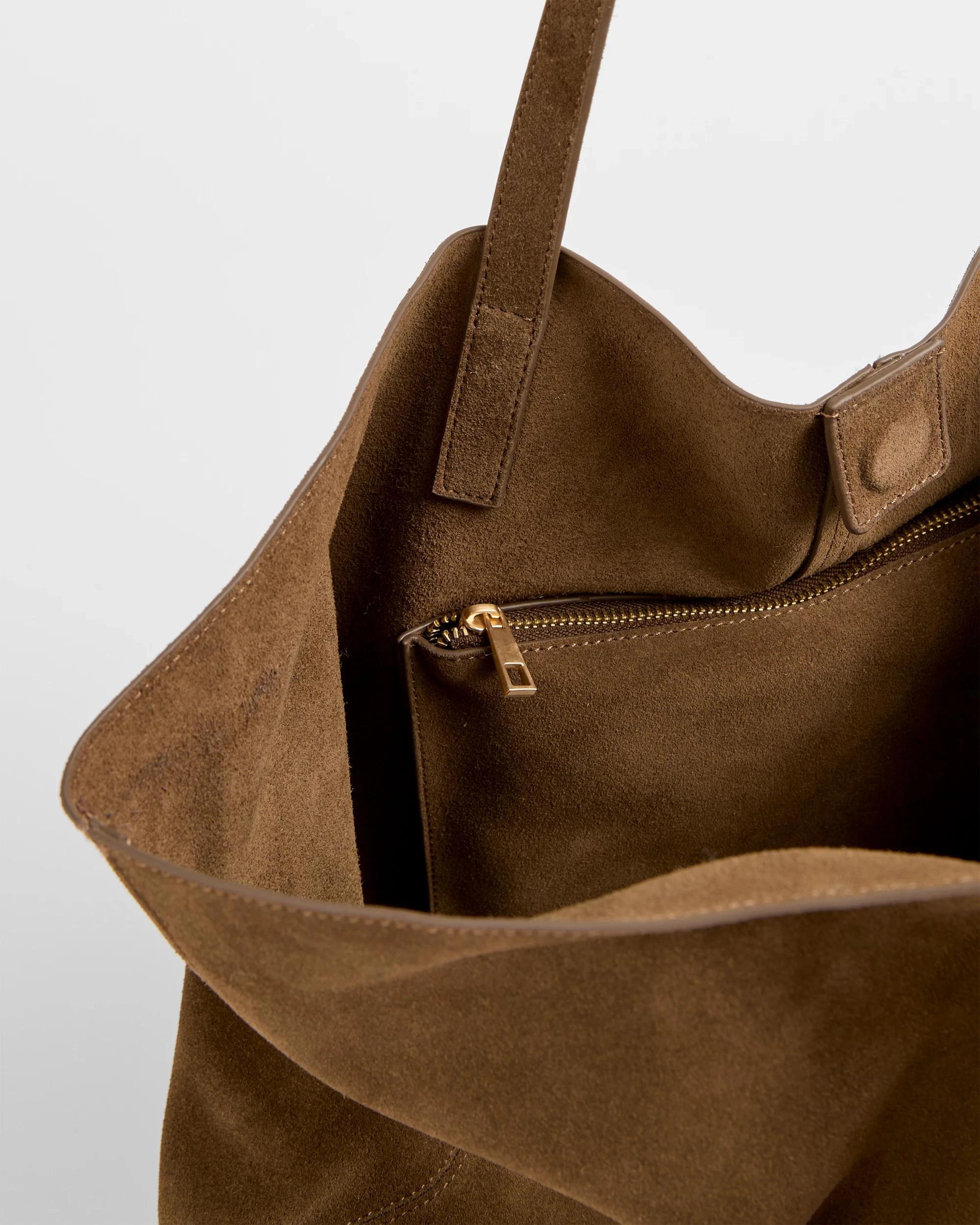 2 Target Premium Suede Leather Essential Tote Bag HAZELNUT, 2 of 2