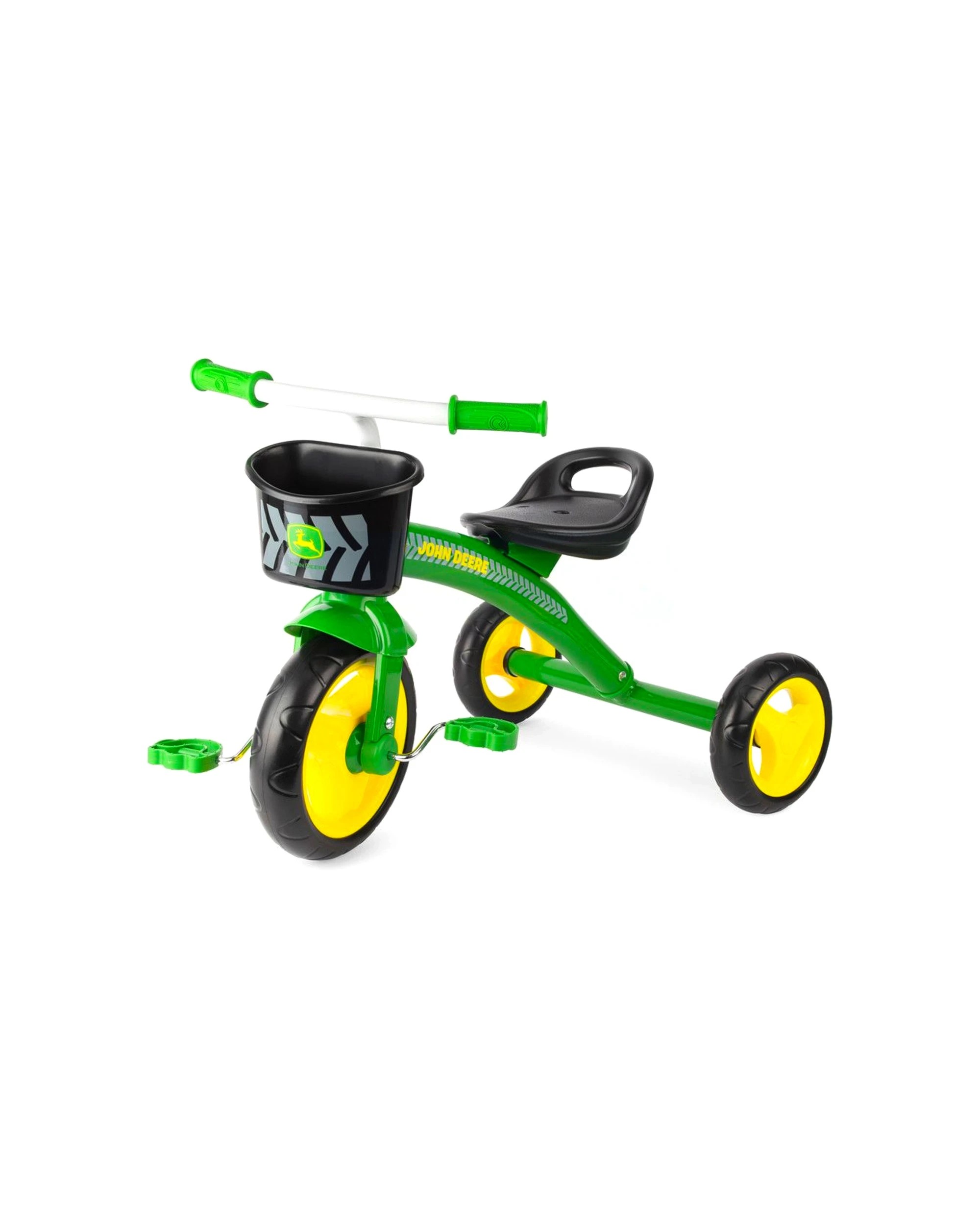 1 John Deere Kids Steel Tricycle Green With Basket 2 Years Plus Durable Ride On Trike - Green, 1 of 4