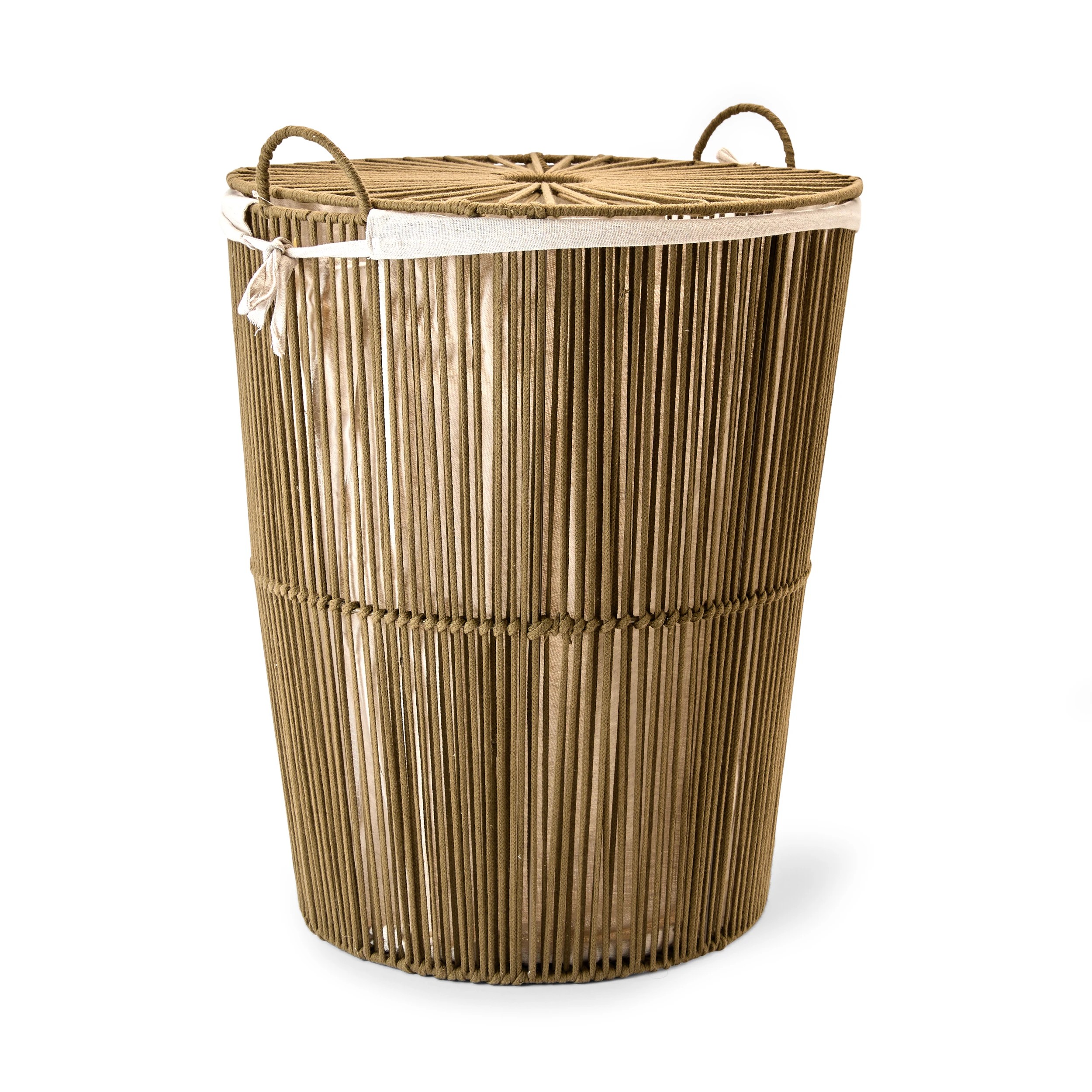 1 Rope Laundry Hamper with Liner - Green, 1 of 8