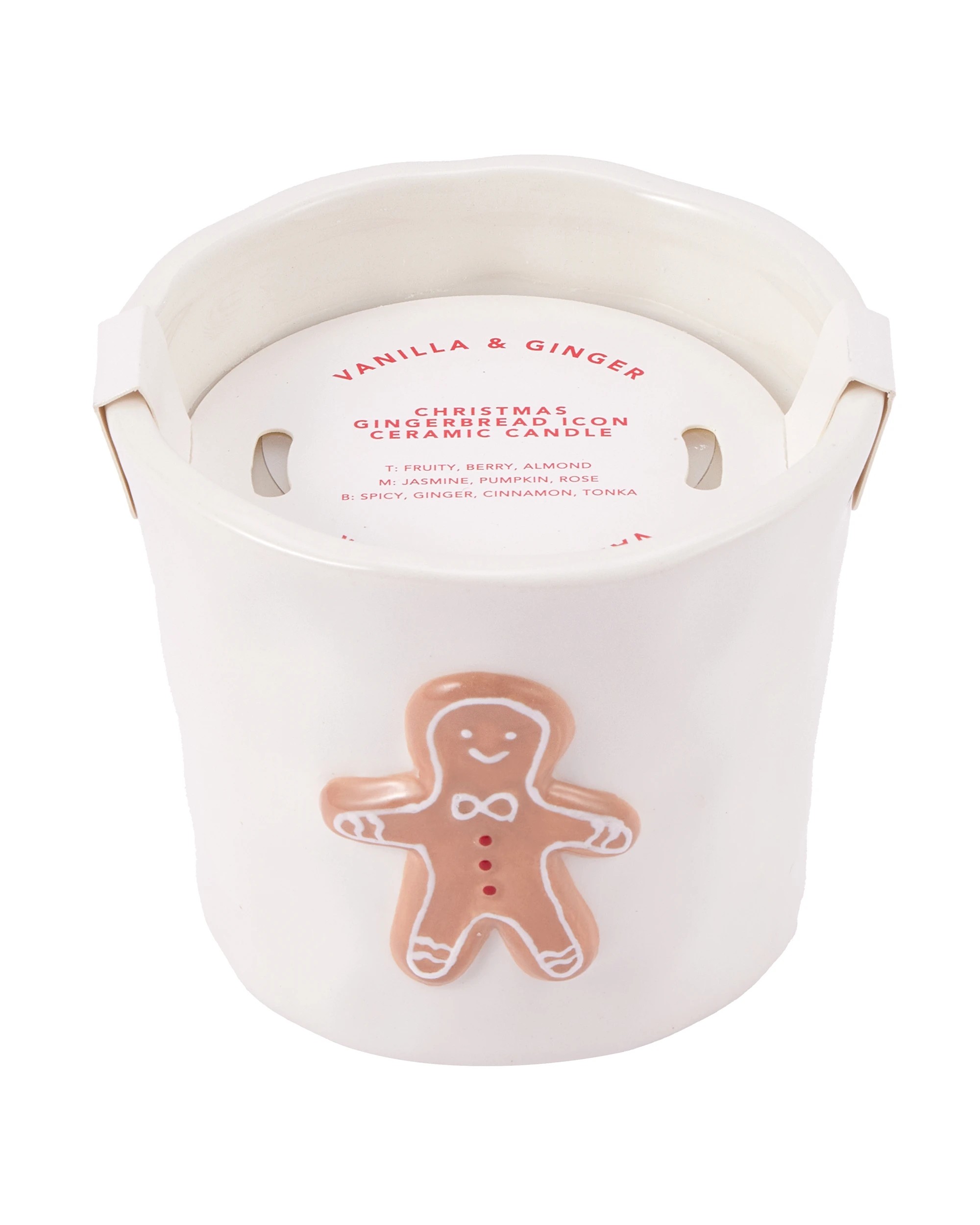 4 Christmas Gingerbread Icon Ceramic Candle, 4 of 5