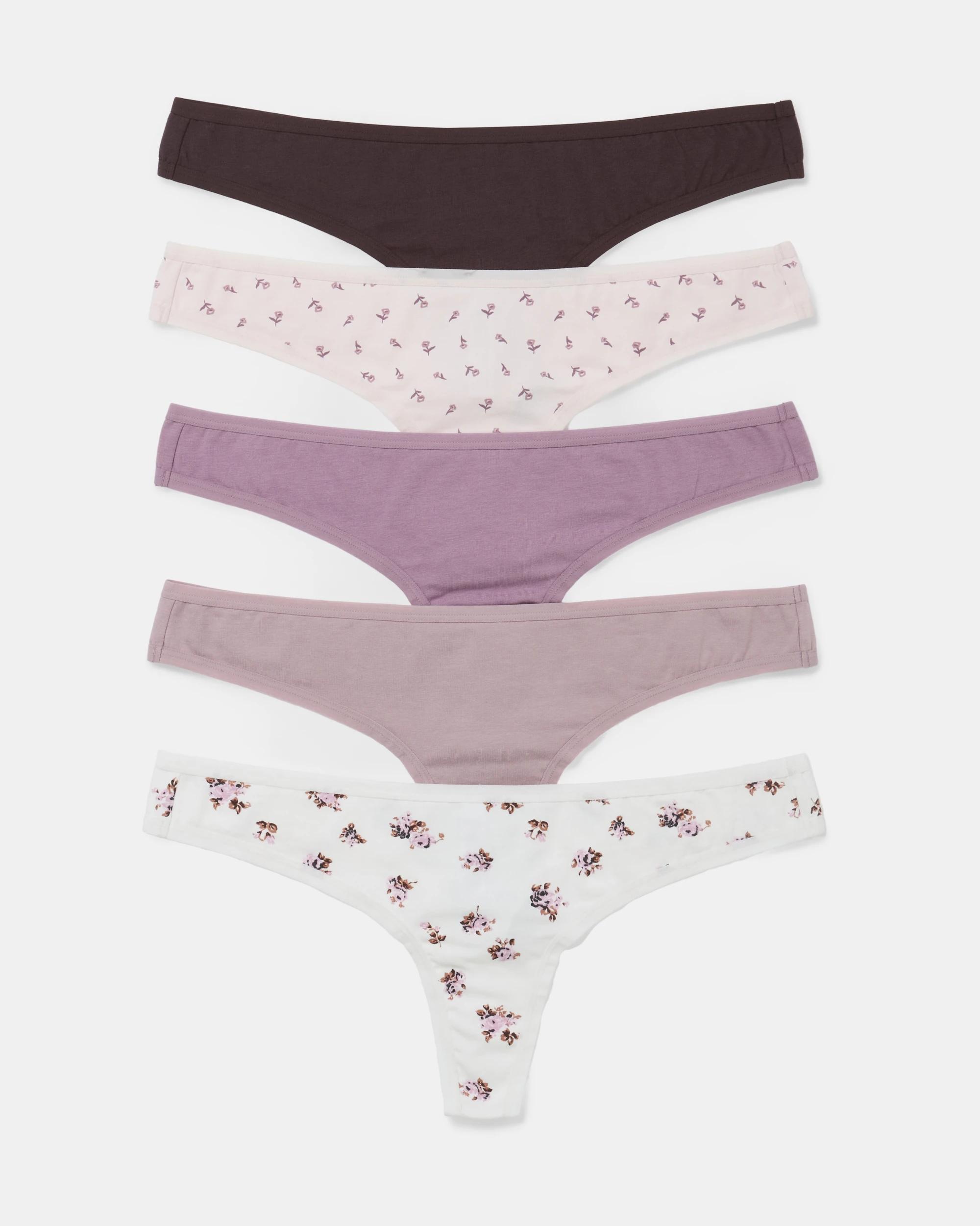 1 5 Pack G-String Briefs Roses, 1 of 10