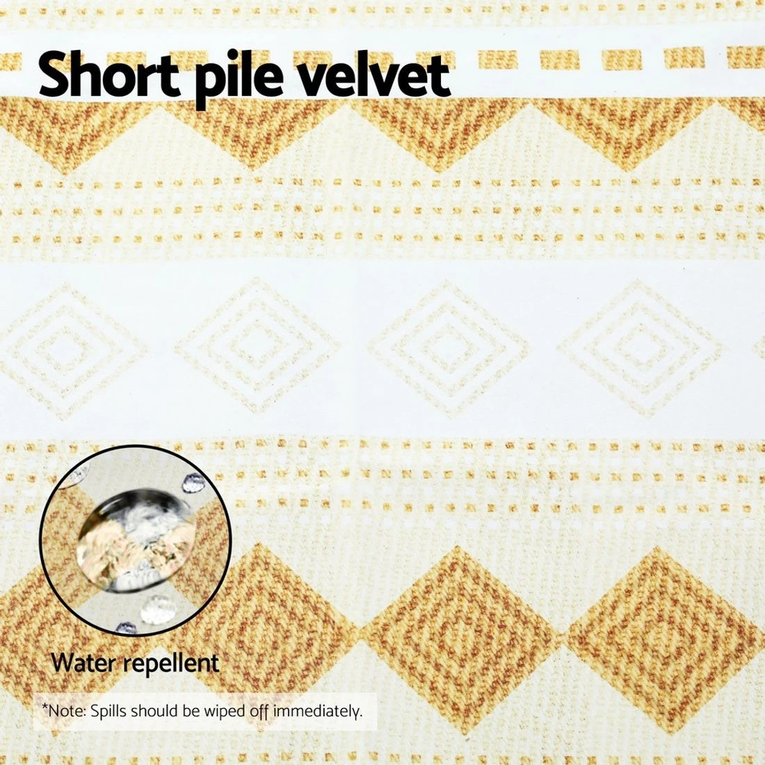 4 Artiss Floor Rug 160x230 Washable Mat Carpet Short Pile Ella - Yellow, 4 of 4