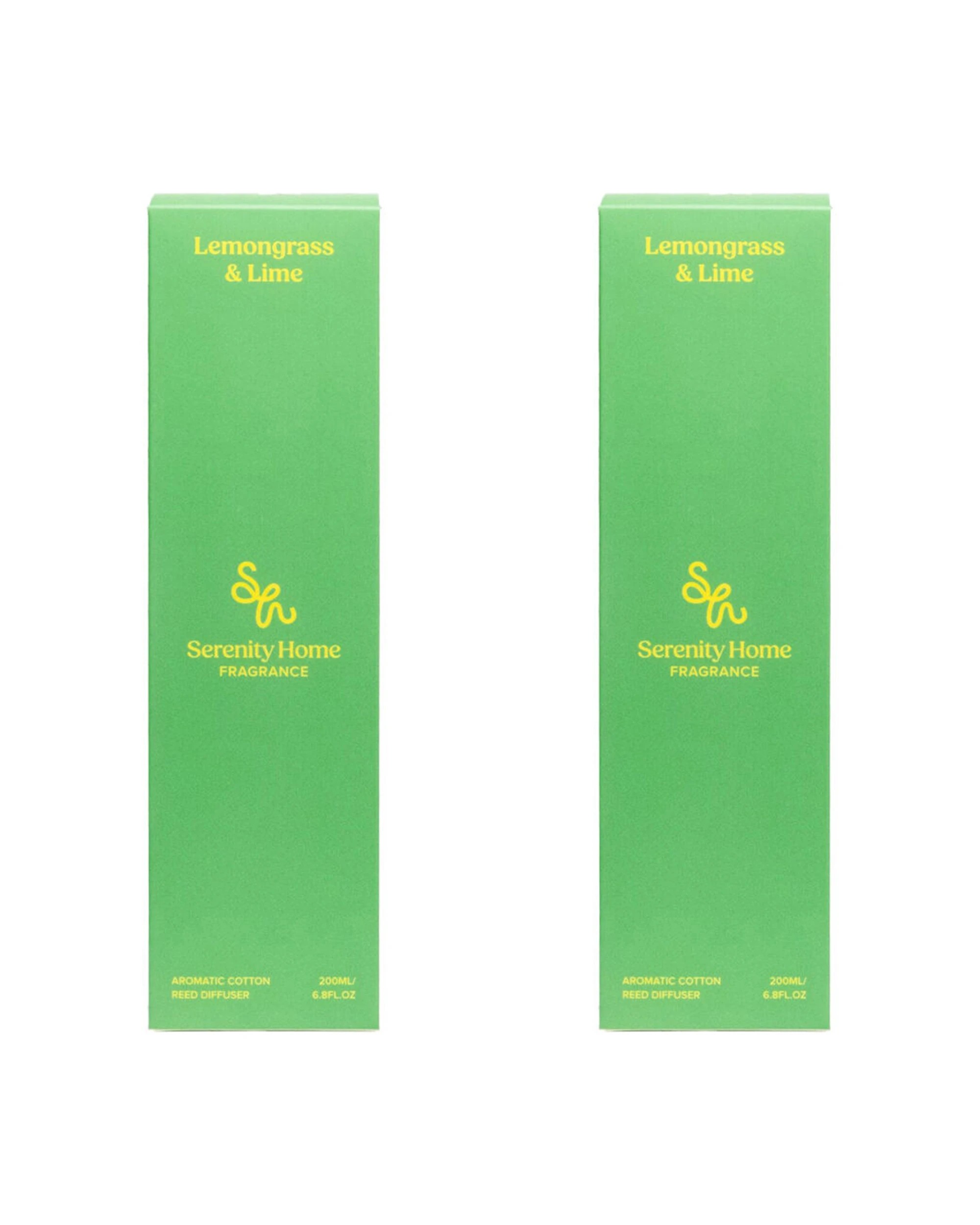 1 Serenity 2PK Reed Diffuser Lemongrass And Lime Scent Home Fragrance 200ml - White, 1 of 2