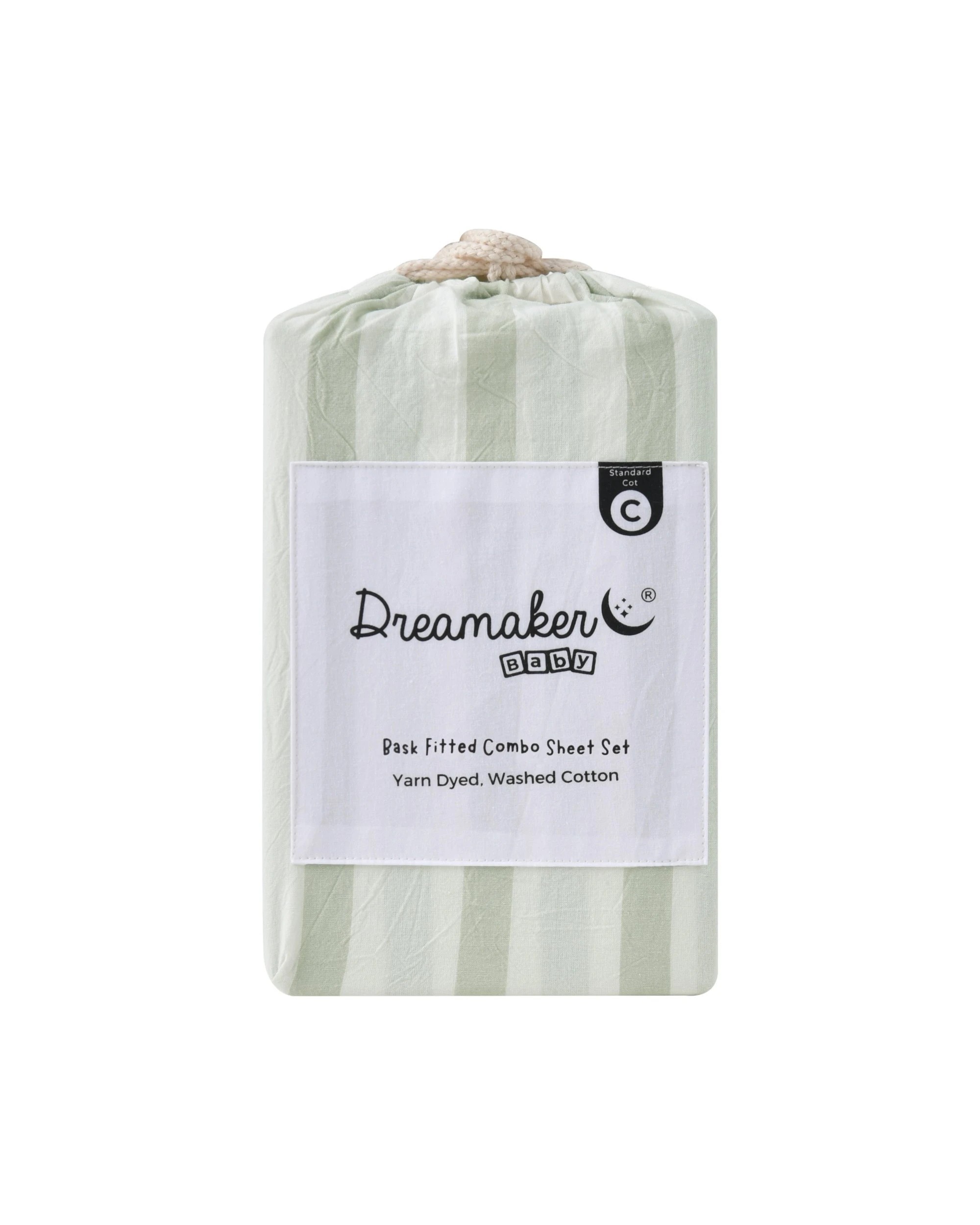 7 Dreamaker Baby Bask Washed Cotton Yarn Dyed Stripe Combo Set - COT Size - Sage, 7 of 7