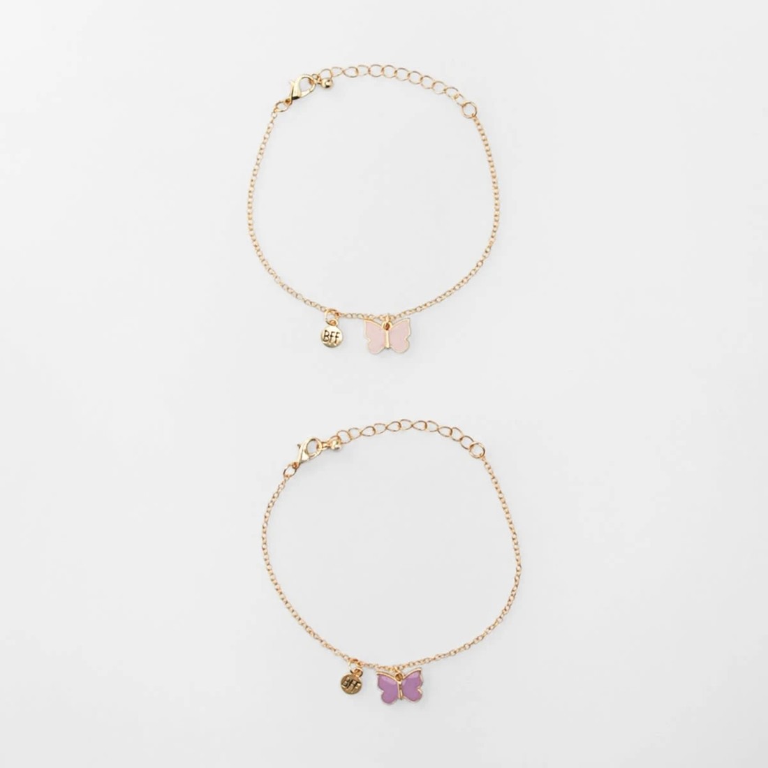 1 2 Pack BFF Butterfly Bracelets - Purple and Gold Tone, 1 of 3