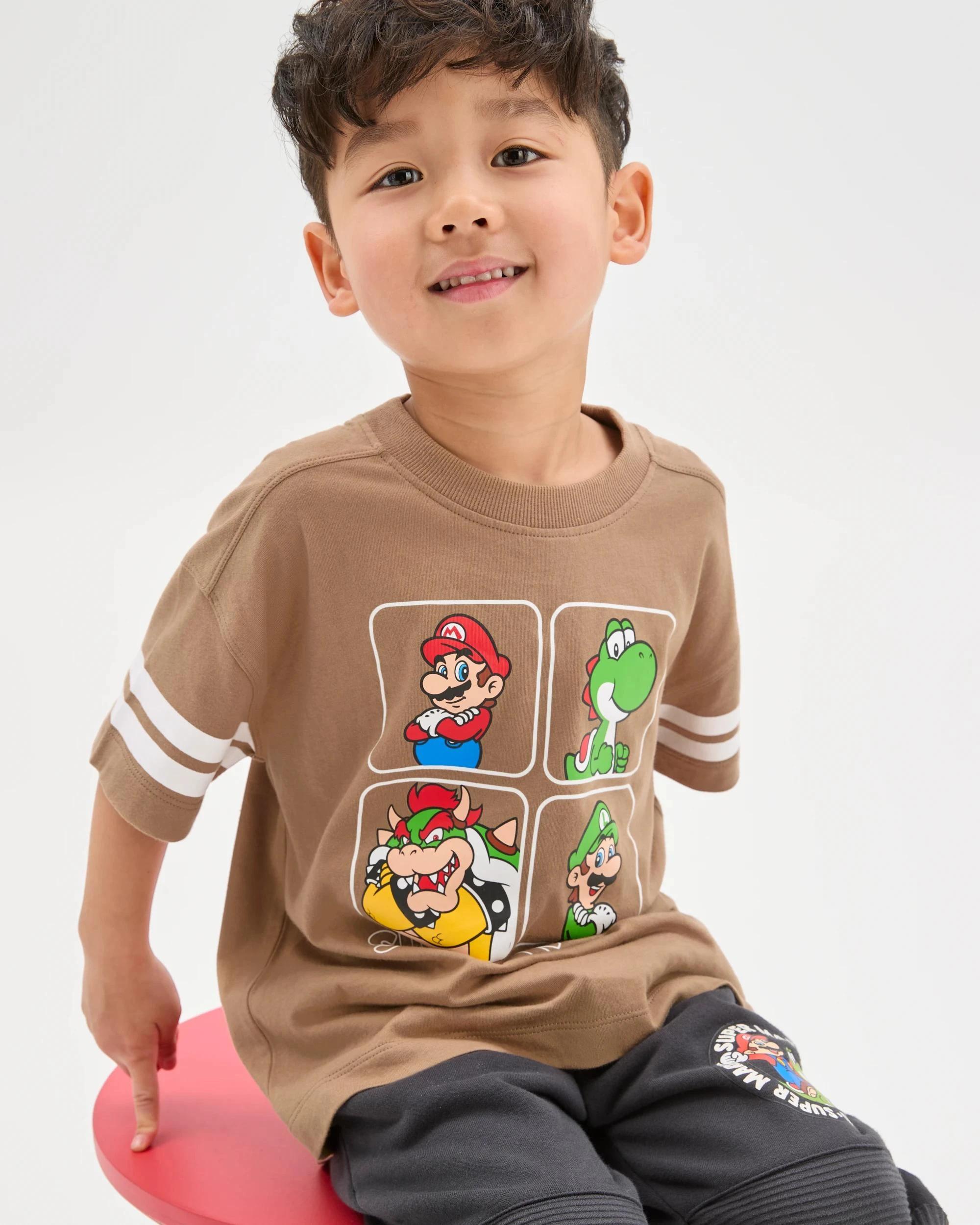 3 Super Mario Australian Cotton Oversized T-Shirt BROWN, 3 of 6
