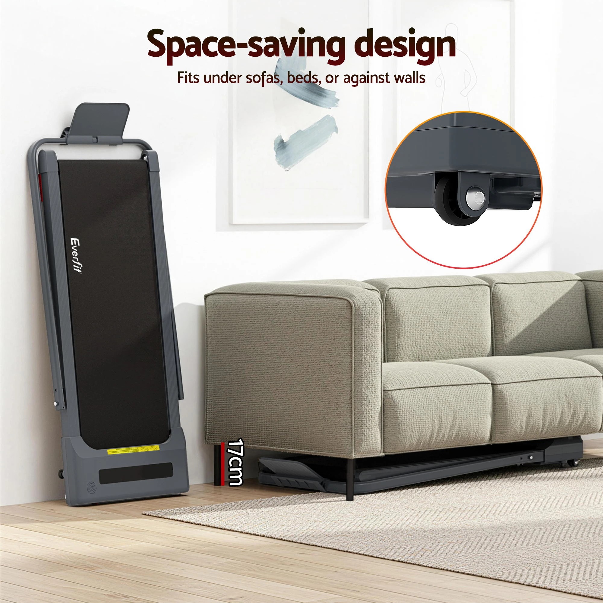 10 Everfit Treadmill Electric Walking Pad - Grey, 10 of 10