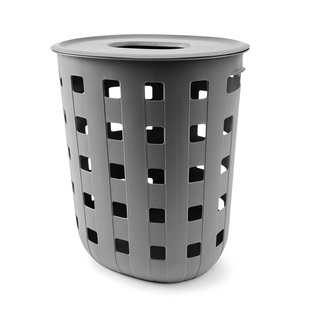 2 80L Trellis Laundry Hamper - Charcoal, 2 of 7