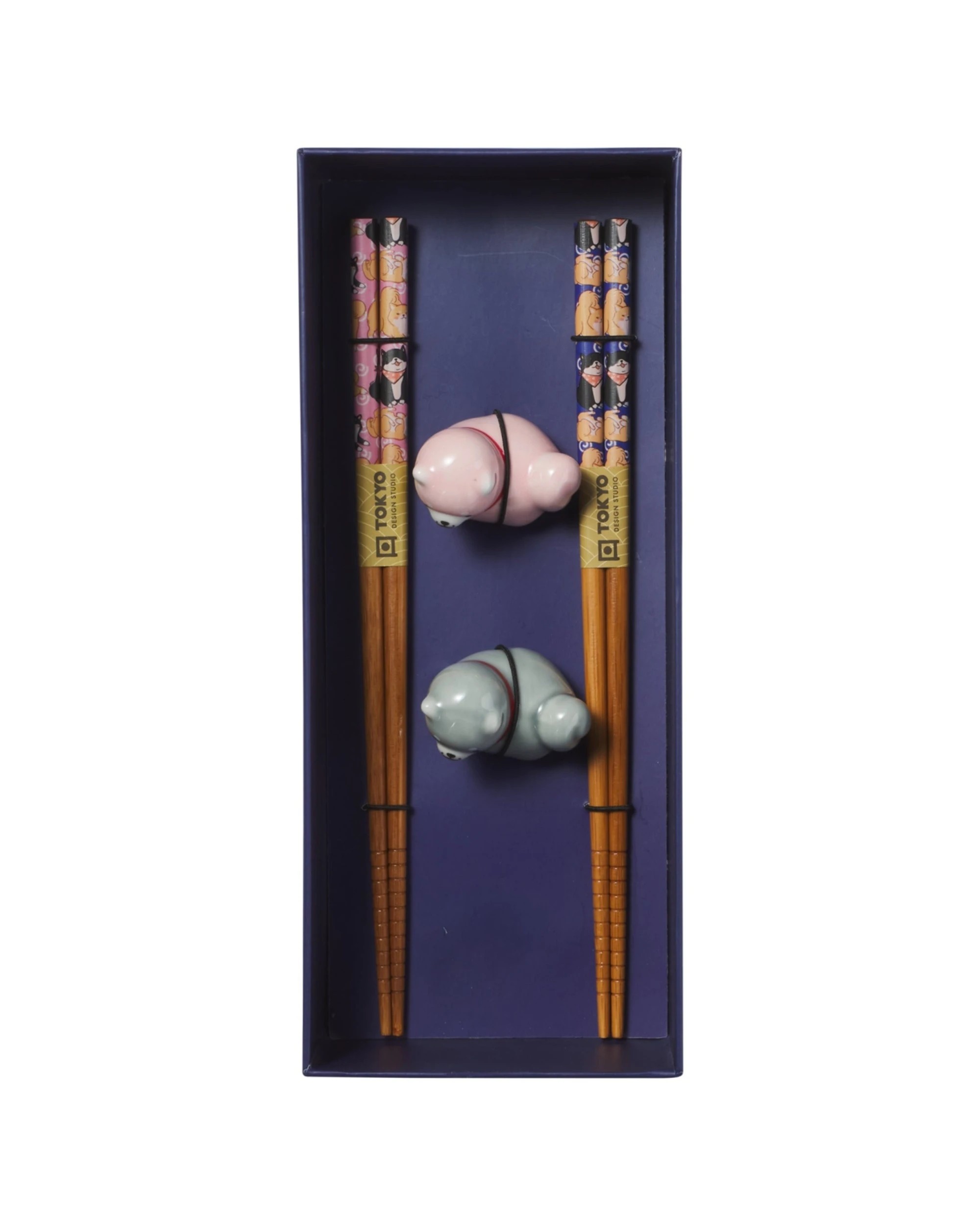 6 Tokyo Design 2x 4pc Chopstick Shiba Dog Chopsticks with Rest - Assorted, 6 of 6